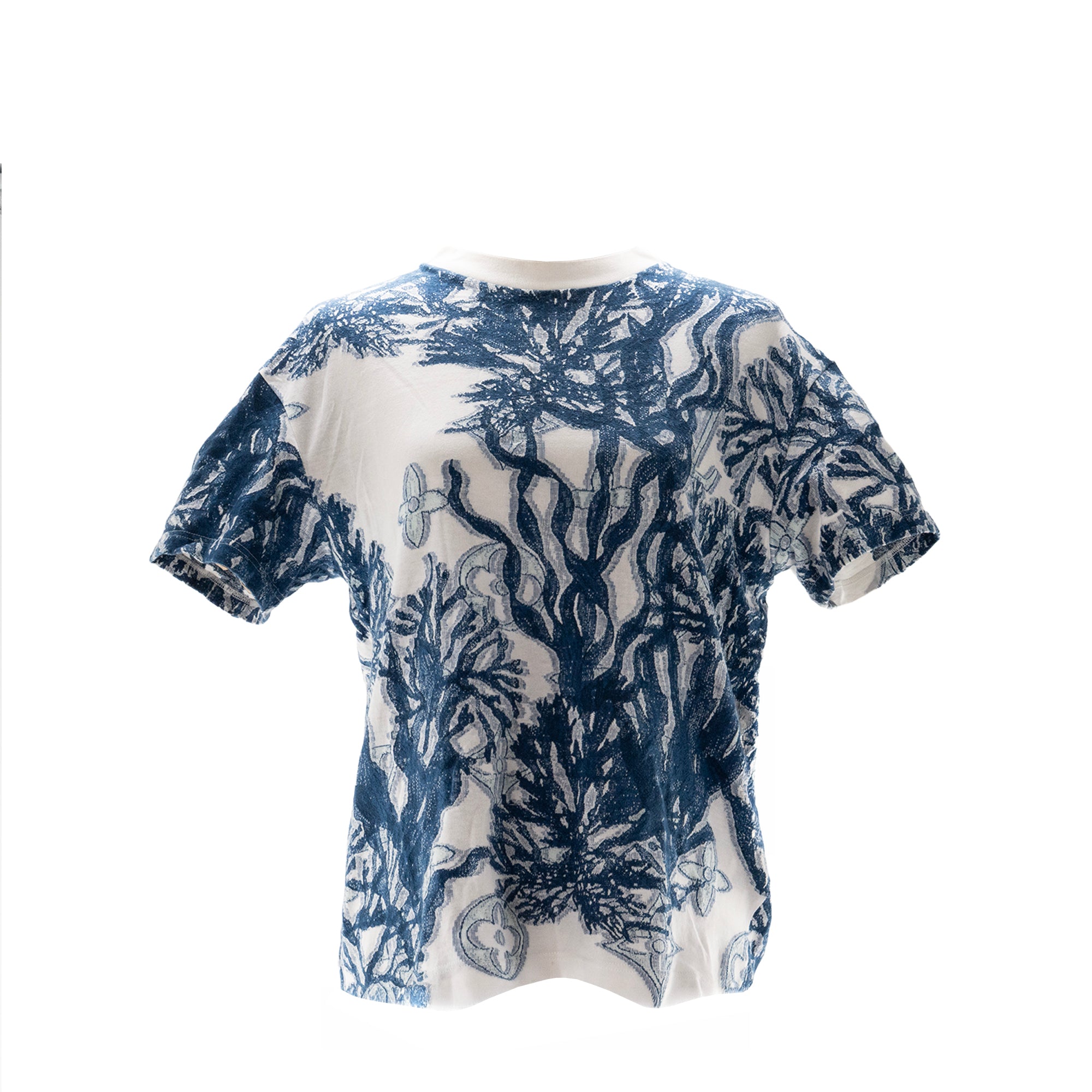 LOUIS VUITTON - Tee-shirt Aquagarden Louis Vuitton en coton à motifs bleu et blanc (S)
