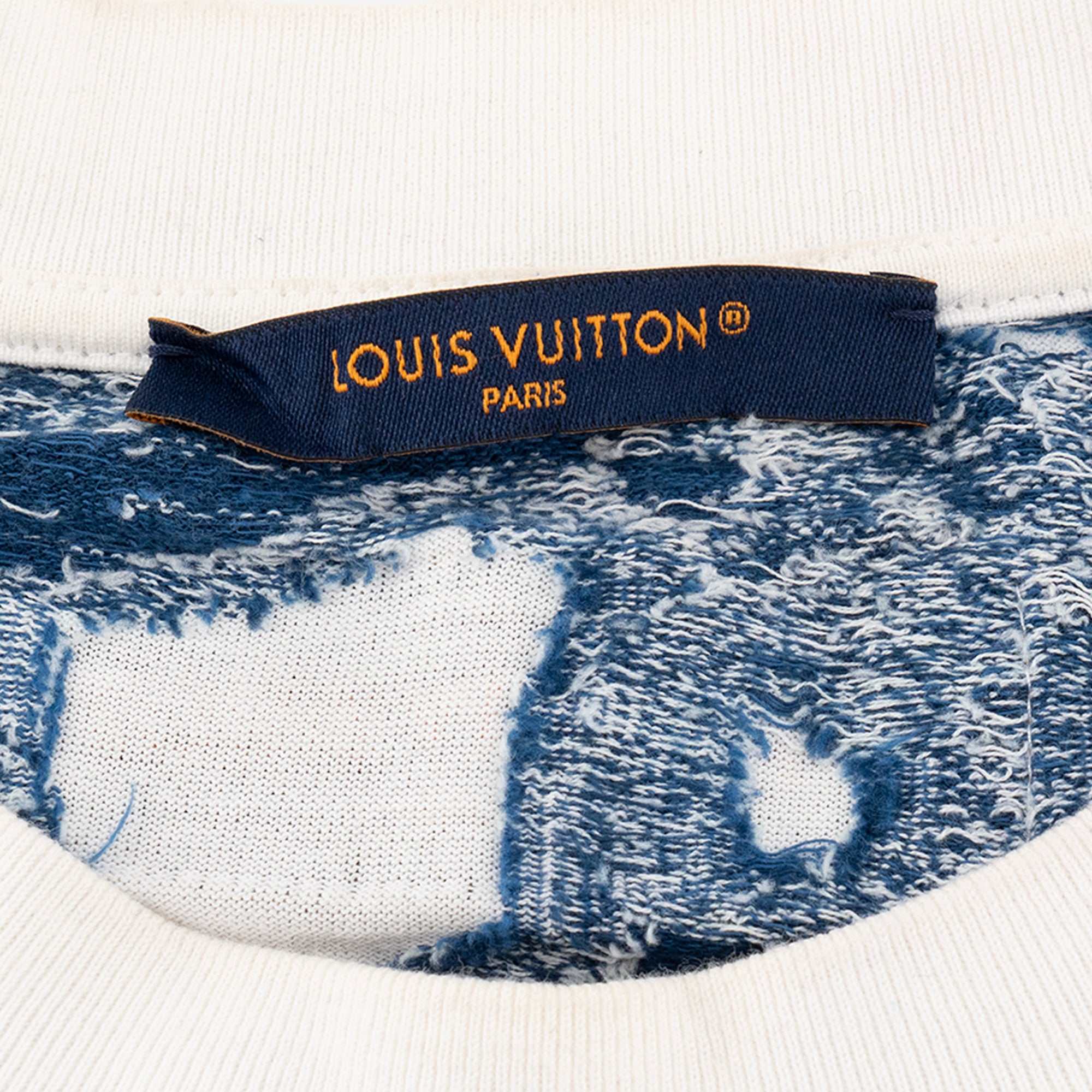 LOUIS VUITTON - Tee-shirt Aquagarden Louis Vuitton en coton à motifs bleu et blanc (S)