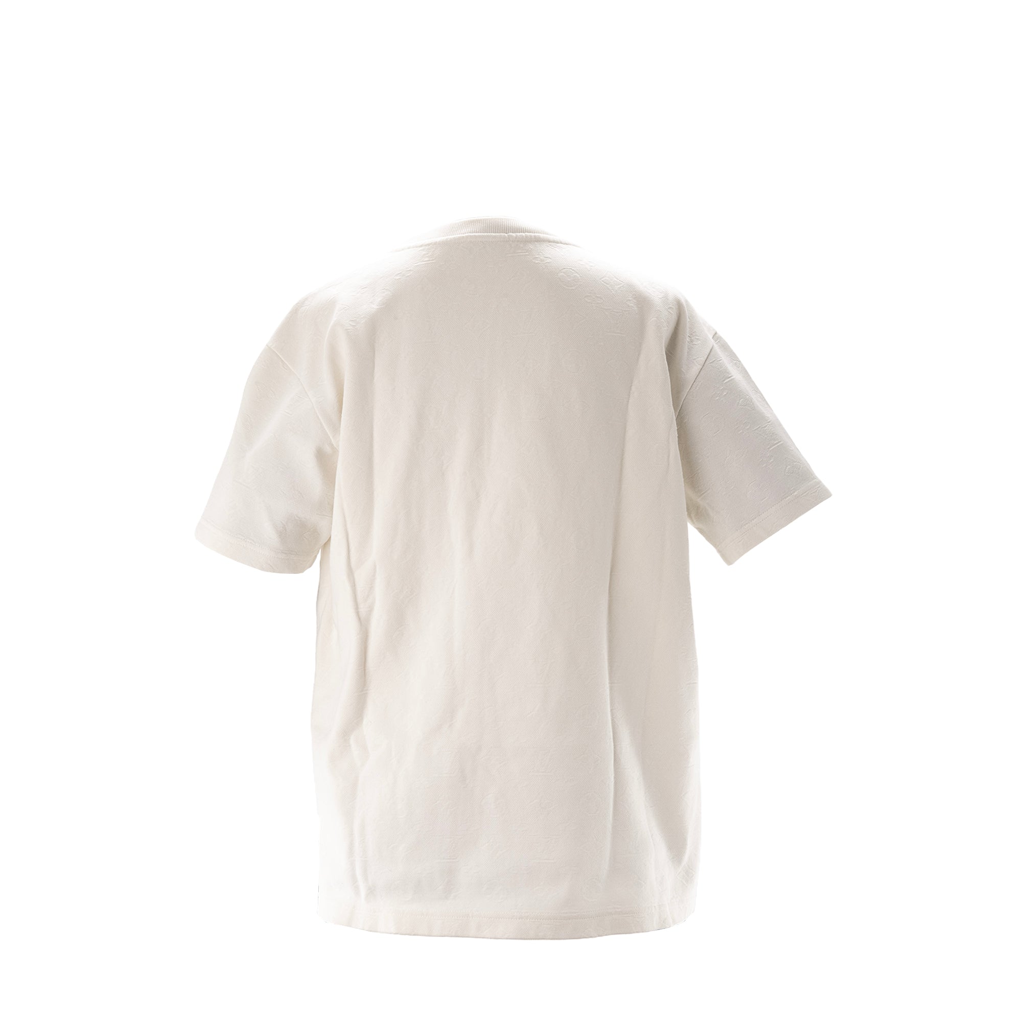 LOUIS VUITTON - Tee-shirt manches courtes Louis Vuitton en coton monogrammé blanc (M)