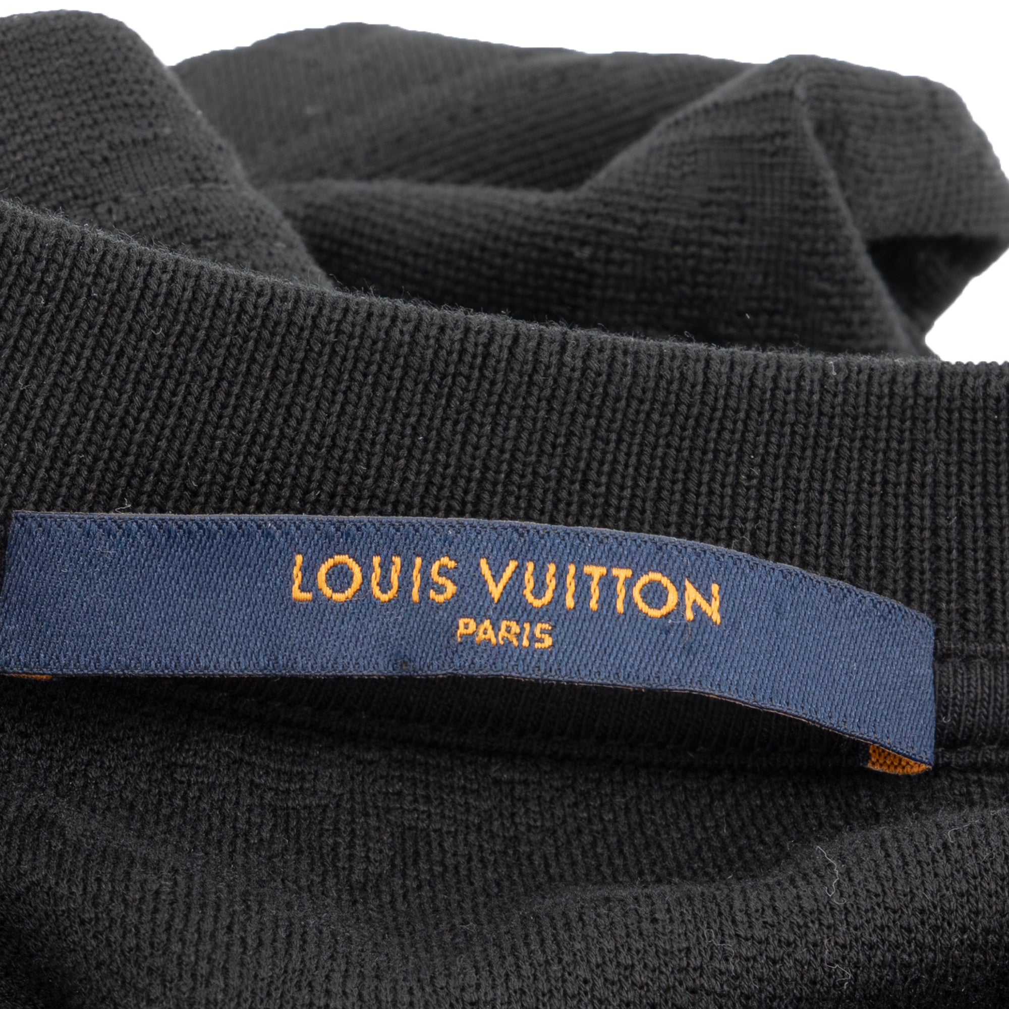 LOUIS VUITTON - Tee-shirt manches courtes Louis Vuitton en coton monogrammé noir (M)
