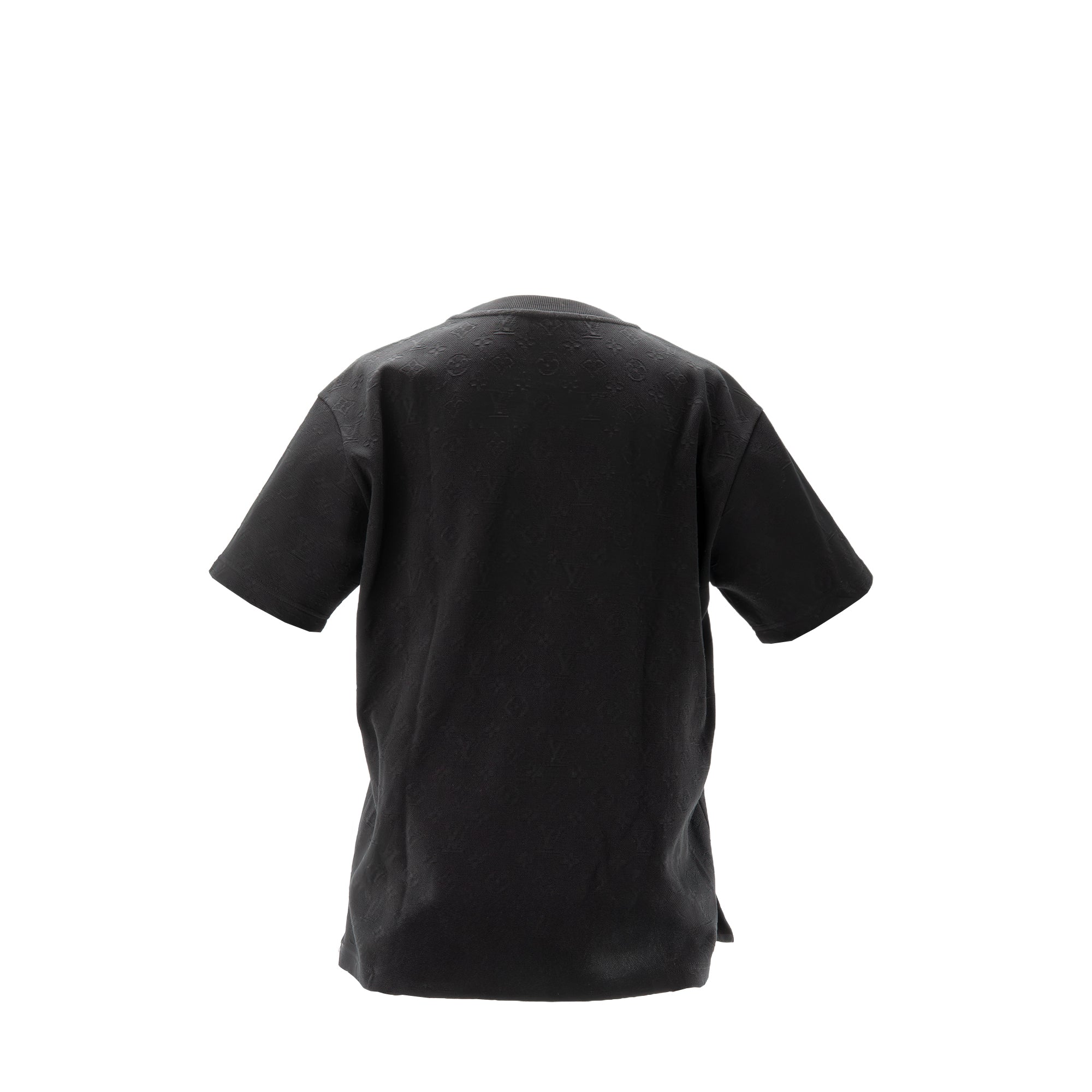 LOUIS VUITTON - Tee-shirt manches courtes Louis Vuitton en coton monogrammé noir (M)