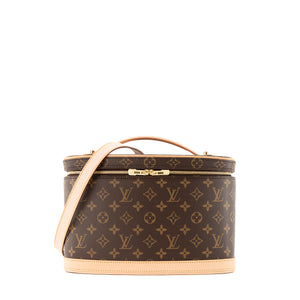 LOUIS VUITTON - Trousse de toilette Nice Louis Vuitton en toile enduite monogrammée marron
