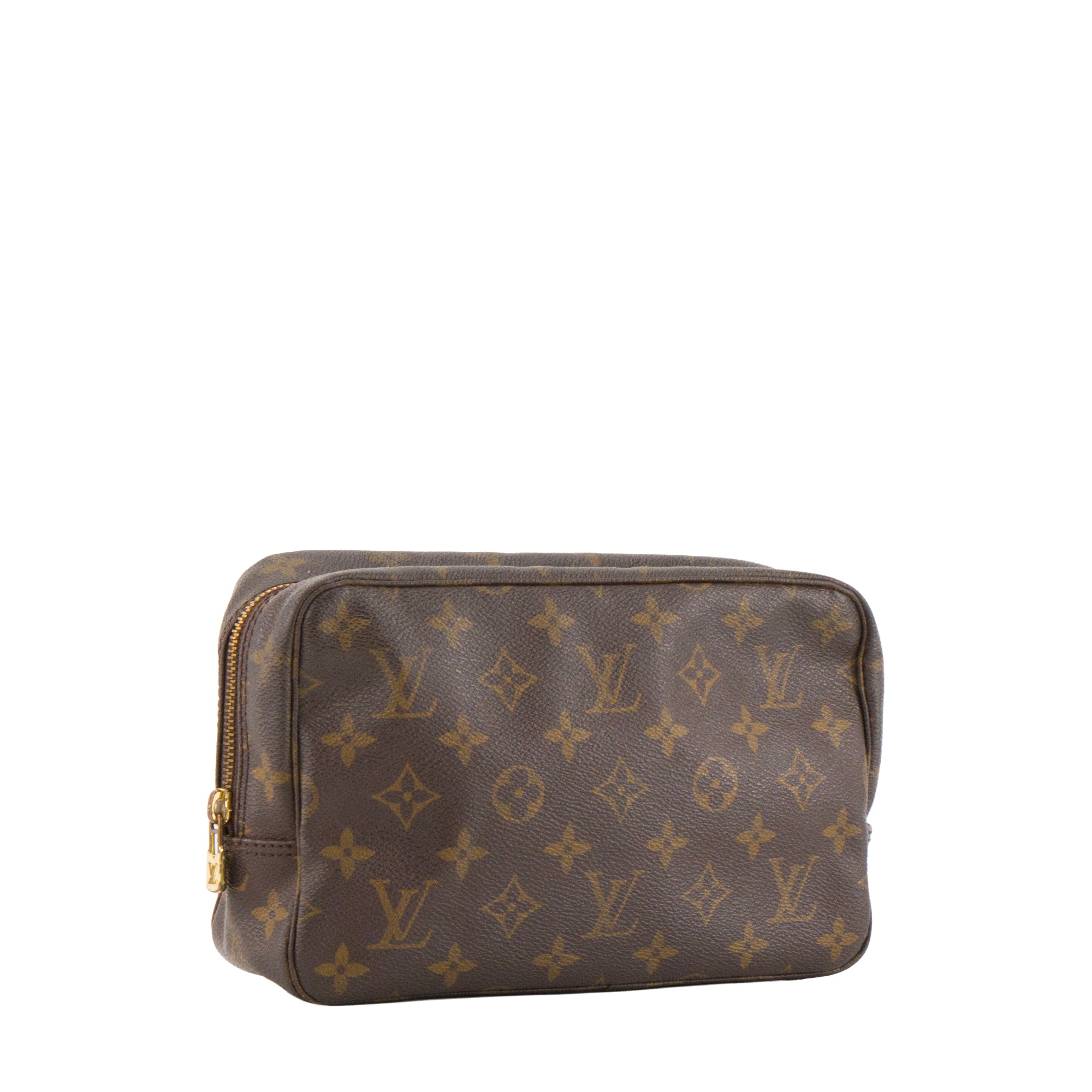 LOUIS VUITTON - Trousse de toilette PM Louis Vuitton en toile enduite monogrammée vintage