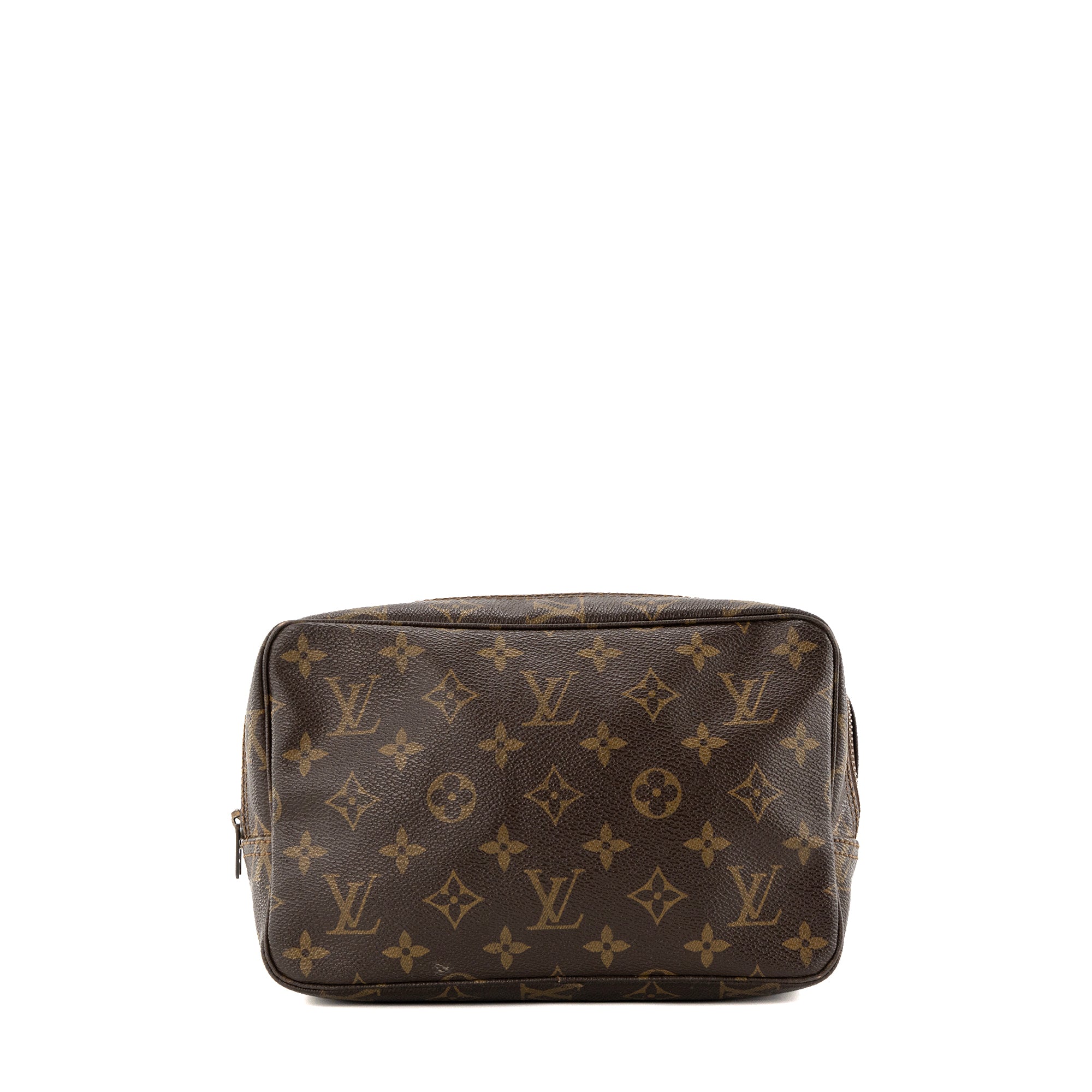LOUIS VUITTON - Trousse de toilette PM Louis Vuitton en toile enduite monogrammée vintage