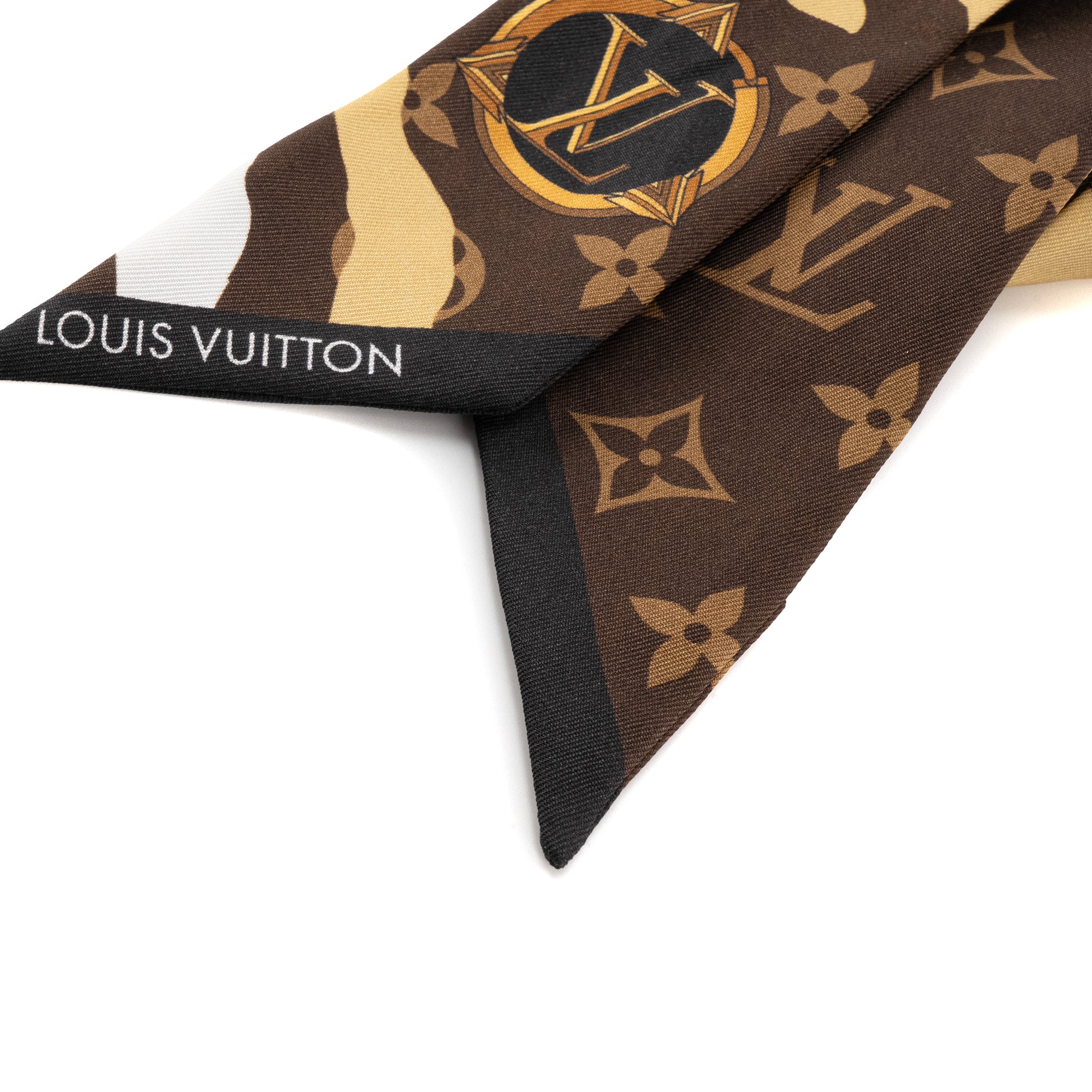 LOUIS VUITTON - Twilly League of Legends Louis Vuitton en soie marron édition limitée