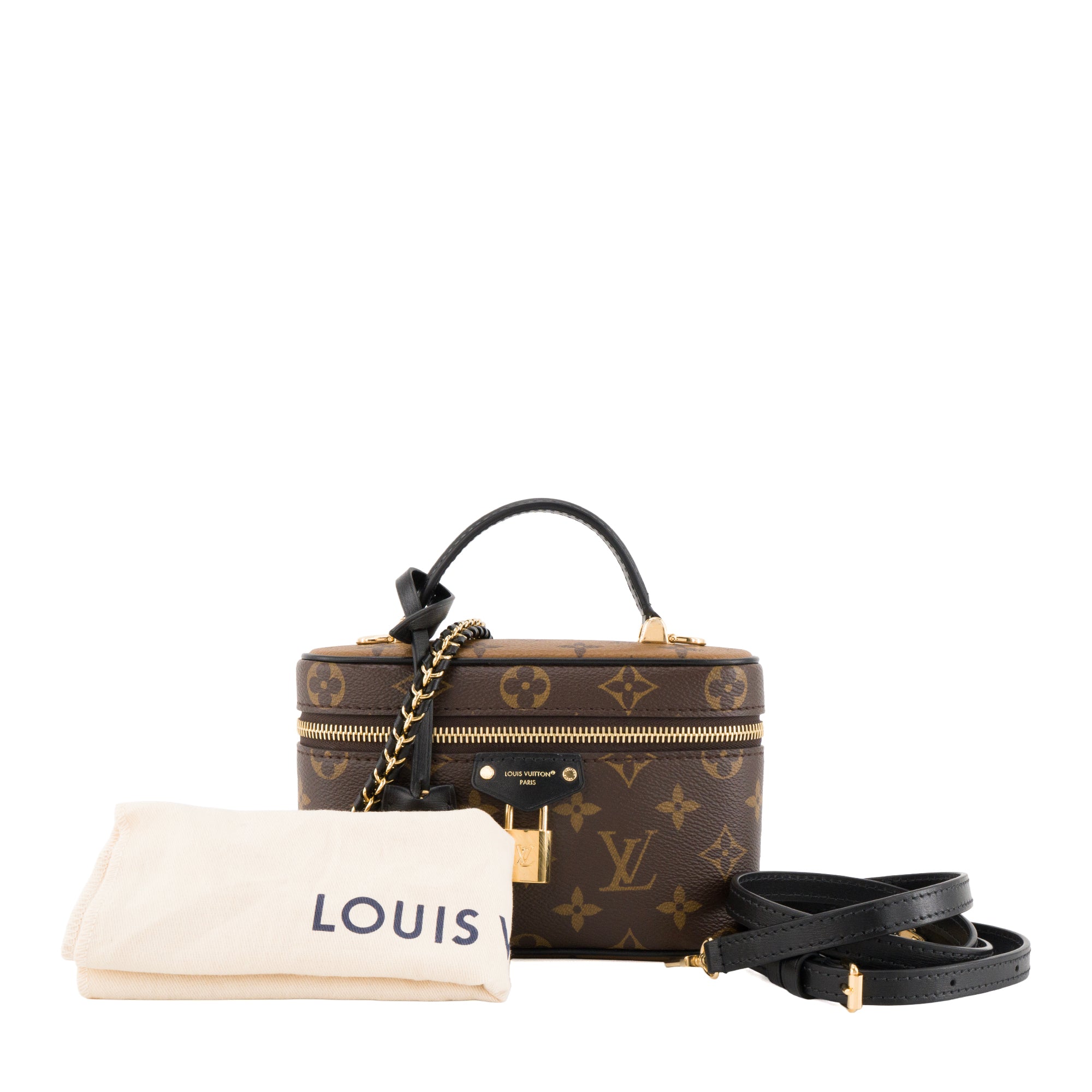 LOUIS VUITTON - Sac à bandoulière Vanity Chaîne Louis Vuitton en toile enduite monogrammée reverse