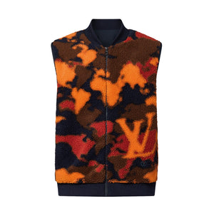 LOUIS VUITTON - Veste Réversible Mapa Mundi Louis Vuitton en toile et fourrure synthétique multicolore (L)