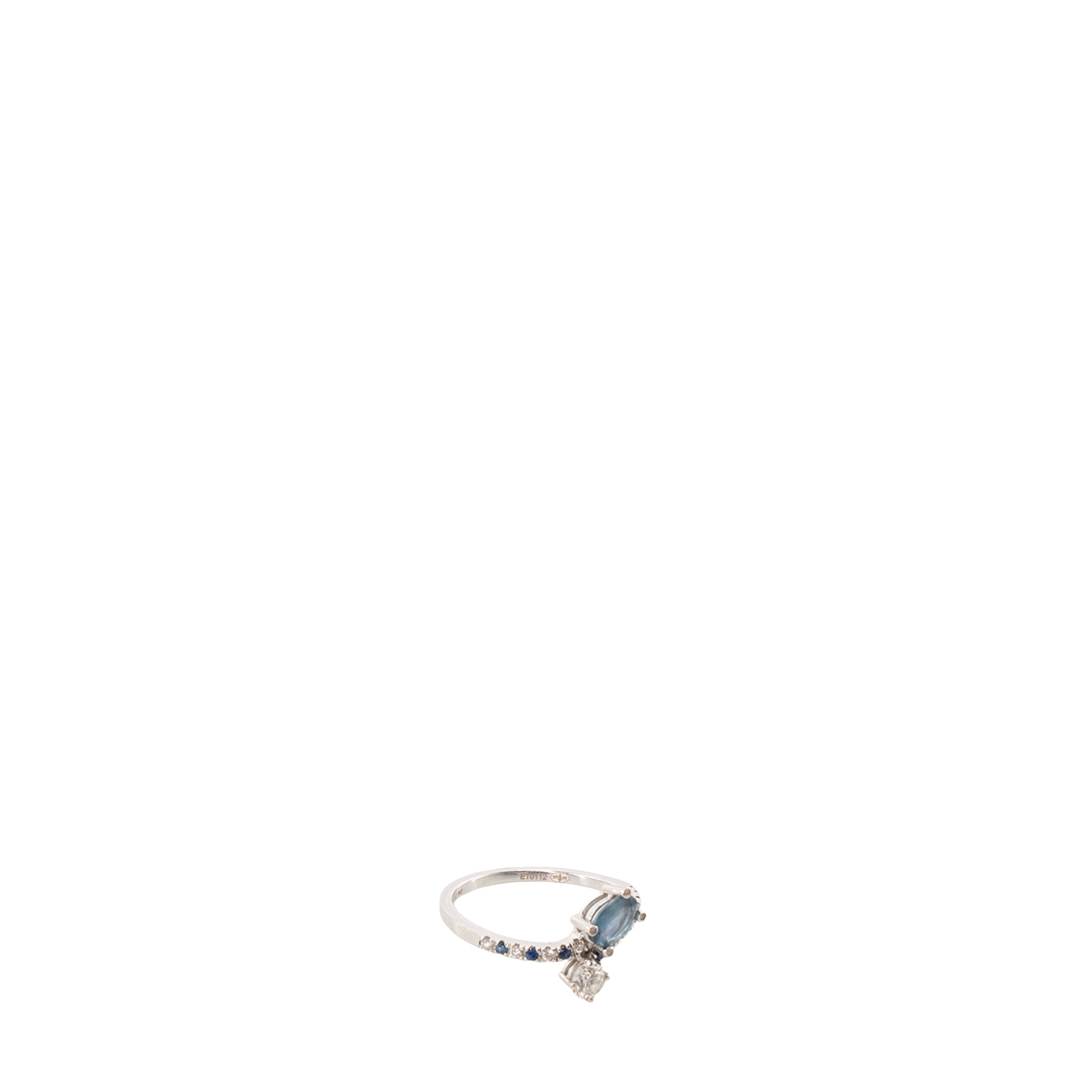 MAUBOUSSIN - Bague Toi & Moi Mauboussin en or blanc avec diamants & saphirs (T52)