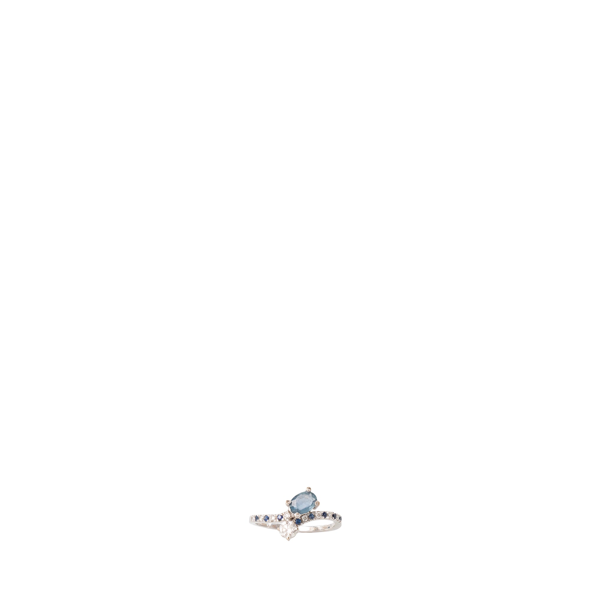 MAUBOUSSIN - Bague Toi & Moi Mauboussin en or blanc avec diamants & saphirs (T52)