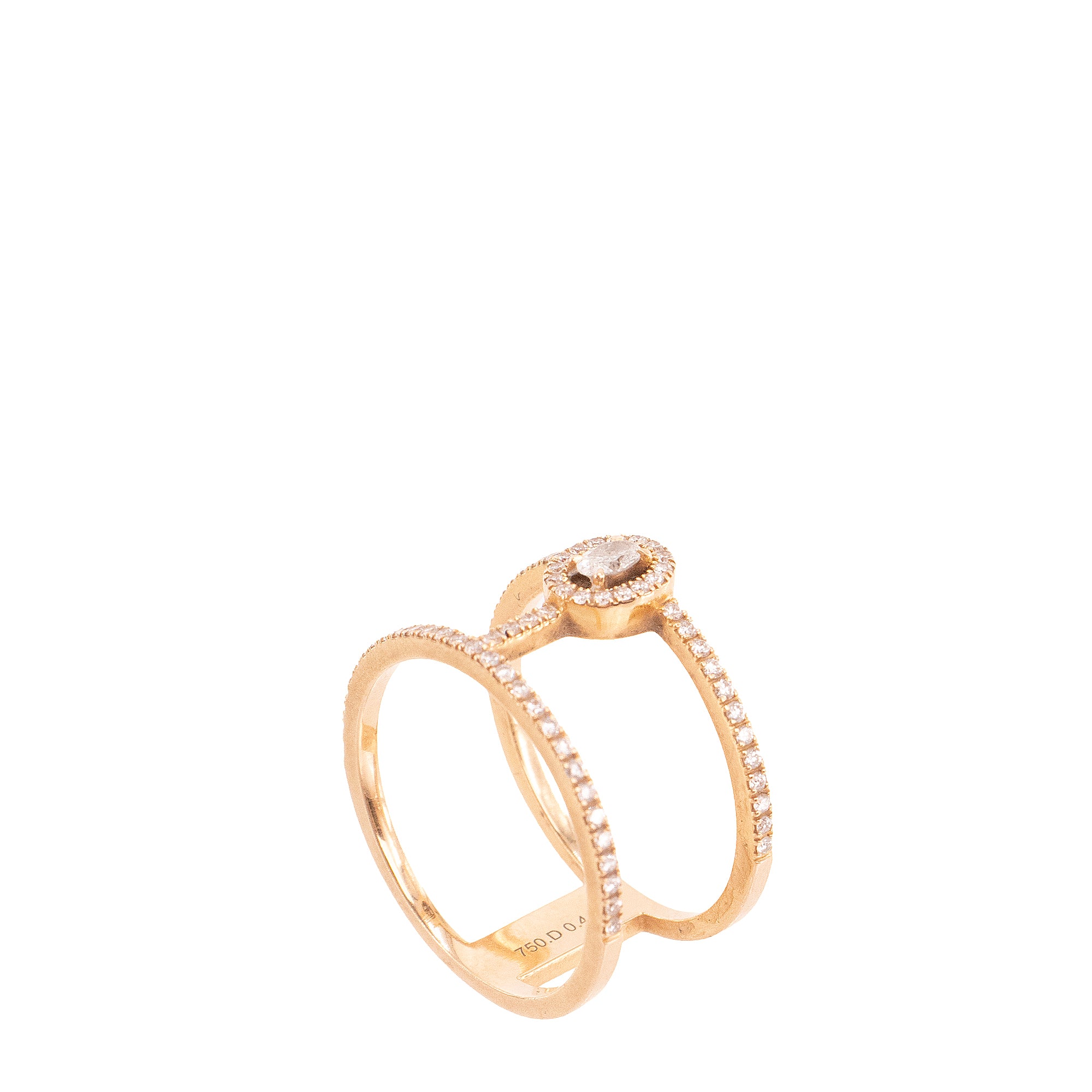 MESSIKA - Bague Glam'Azone (T53) Messika en or rose ornée de diamants