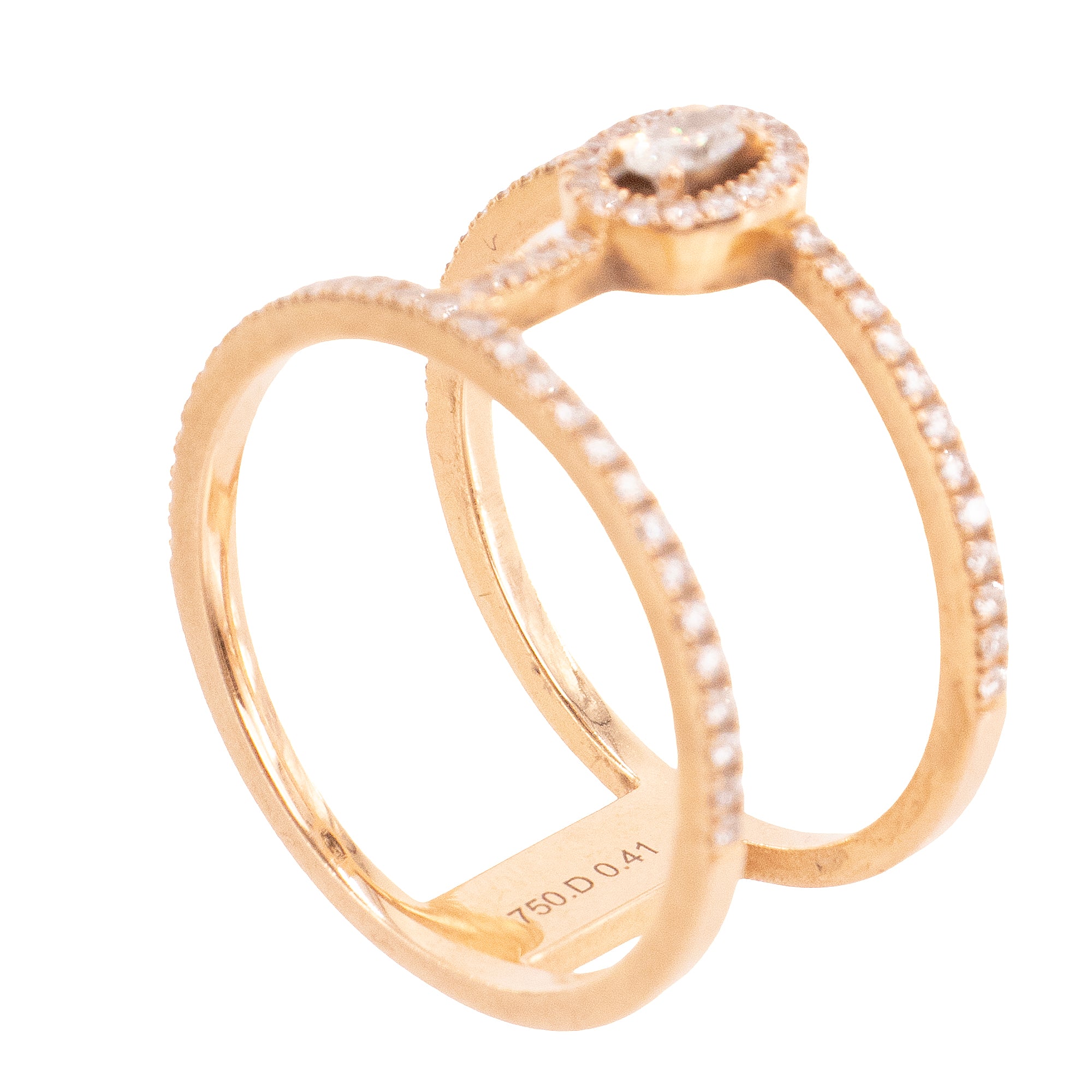 MESSIKA - Bague Glam'Azone (T53) Messika en or rose ornée de diamants