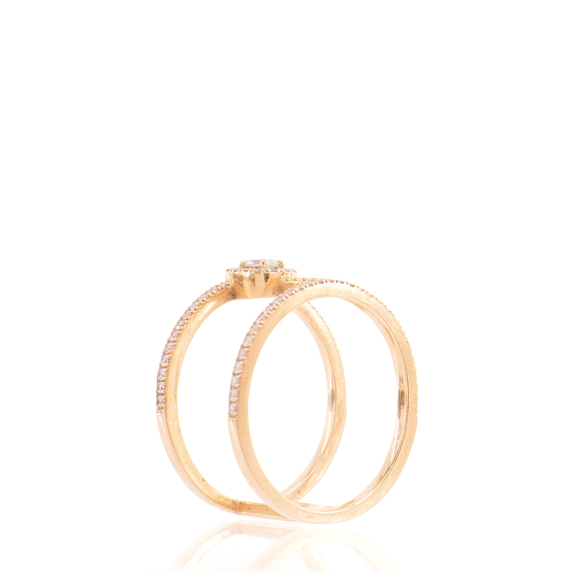 MESSIKA - Bague Glam'Azone (T53) Messika en or rose ornée de diamants