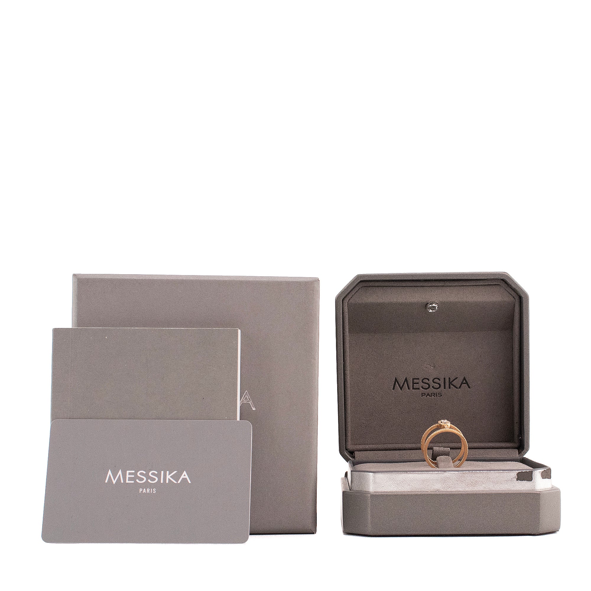 MESSIKA - Bague Glam'Azone (T53) Messika en or rose ornée de diamants