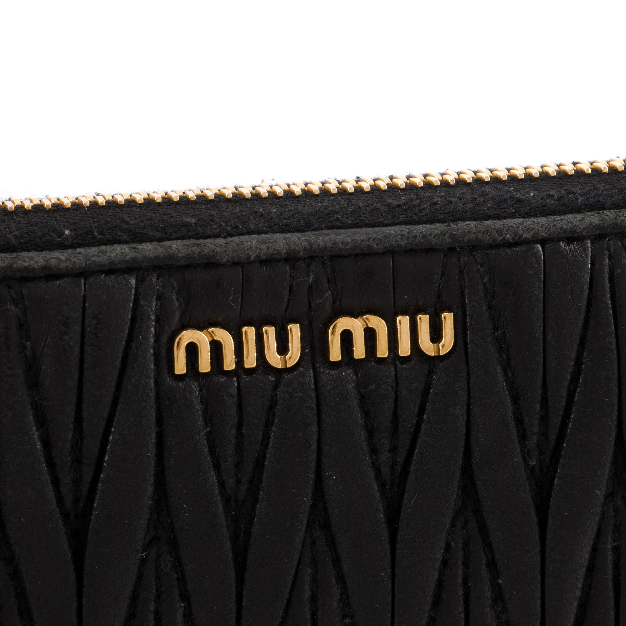 MIU MIU - Portefeuille Miu Miu en cuir nappa matelassé noir