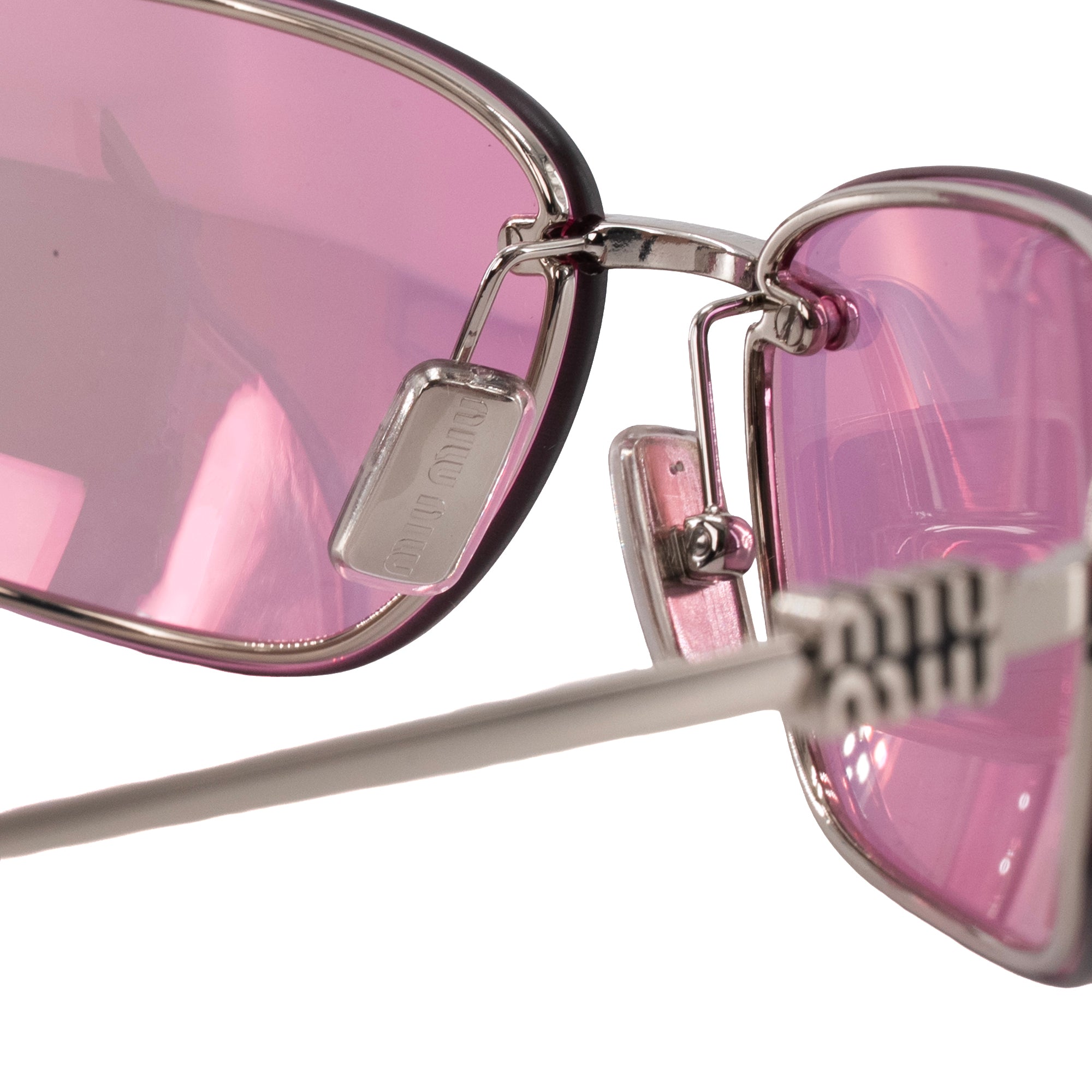 MIU MIU - Lunettes de soleil SMU A50 Miu Miu en métal argenté
