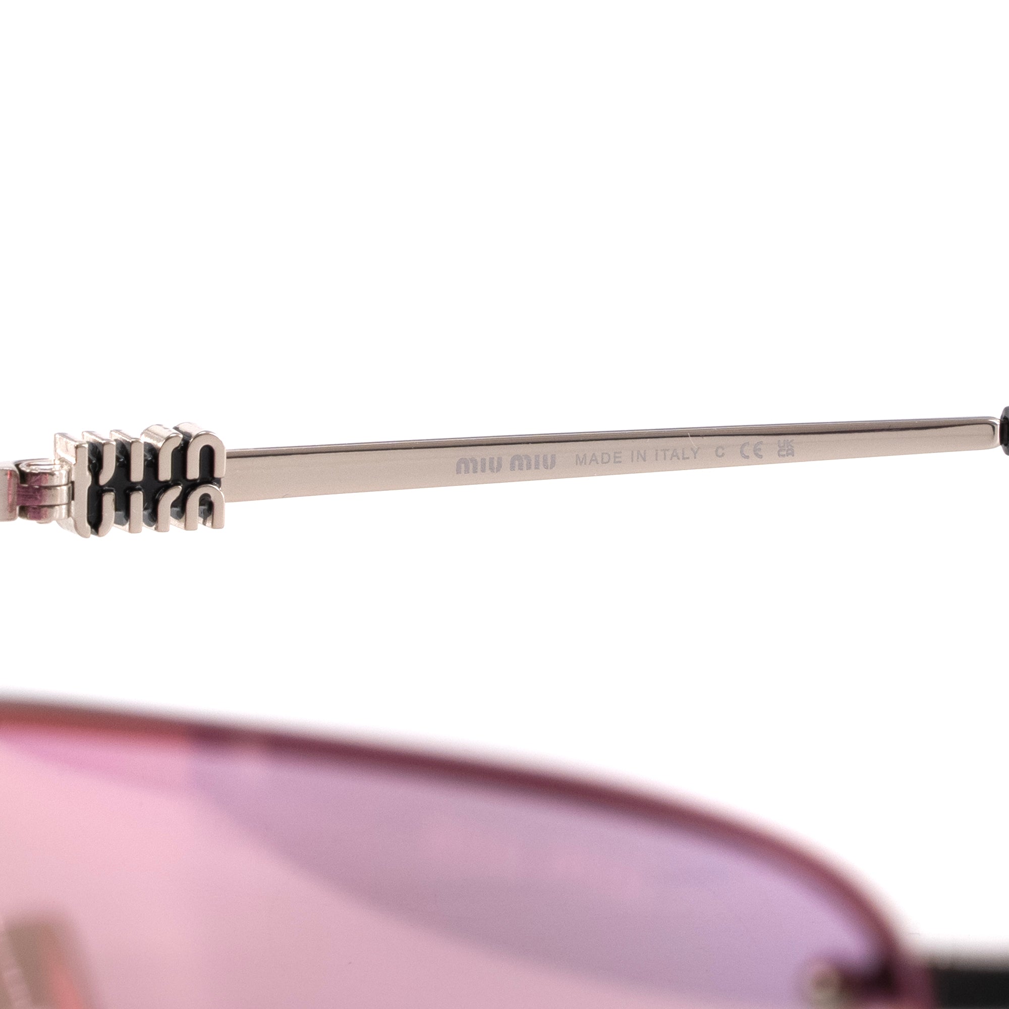 MIU MIU - Lunettes de soleil SMU A50 Miu Miu en métal argenté