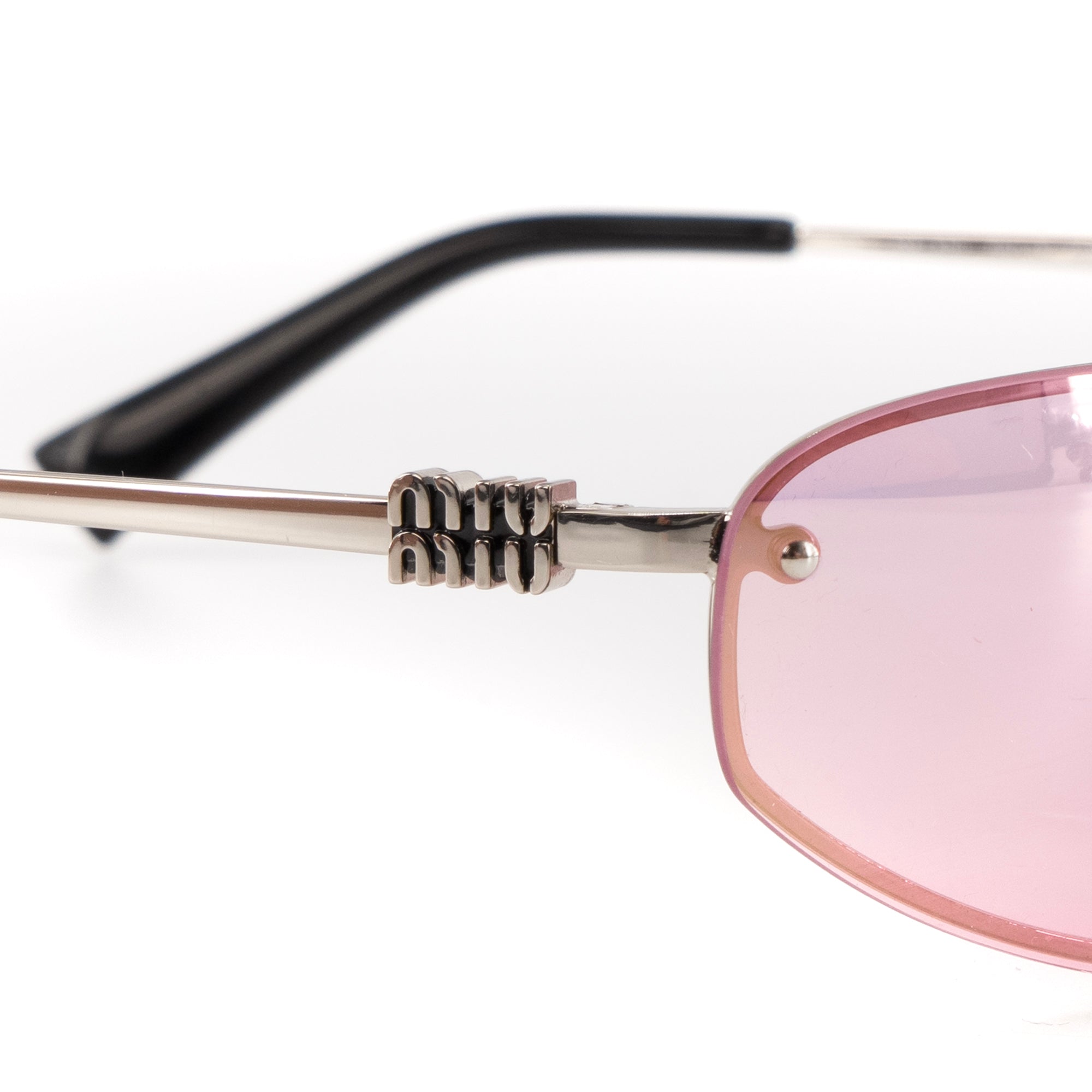 MIU MIU - Lunettes de soleil SMU A50 Miu Miu en métal argenté