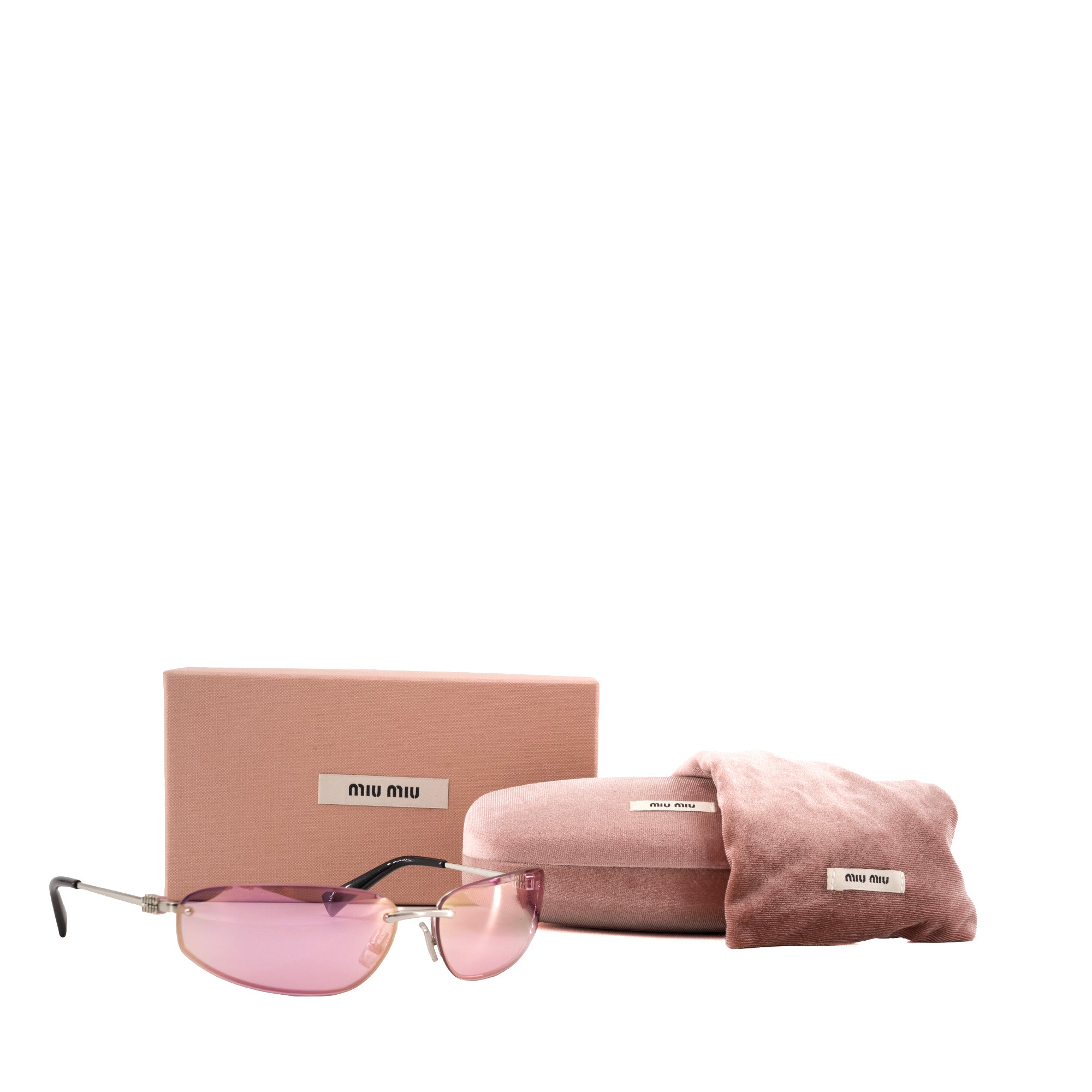 MIU MIU - Lunettes de soleil SMU A50 Miu Miu en métal argenté