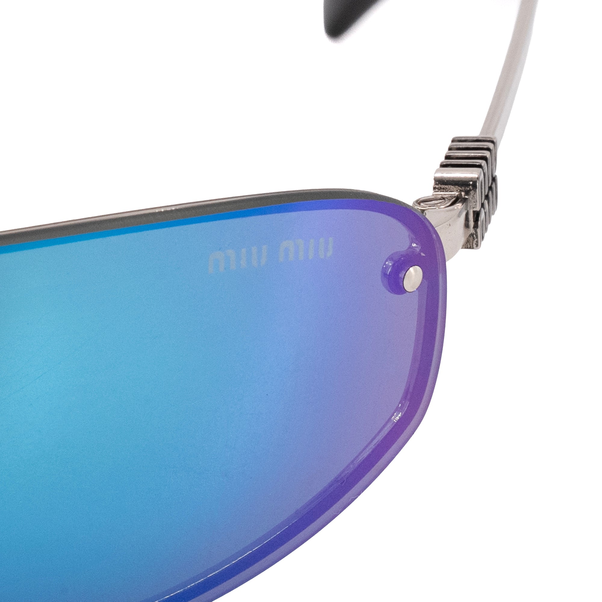 MIU MIU - Lunettes de soleil SMU A50 Miu Miu en métal argenté