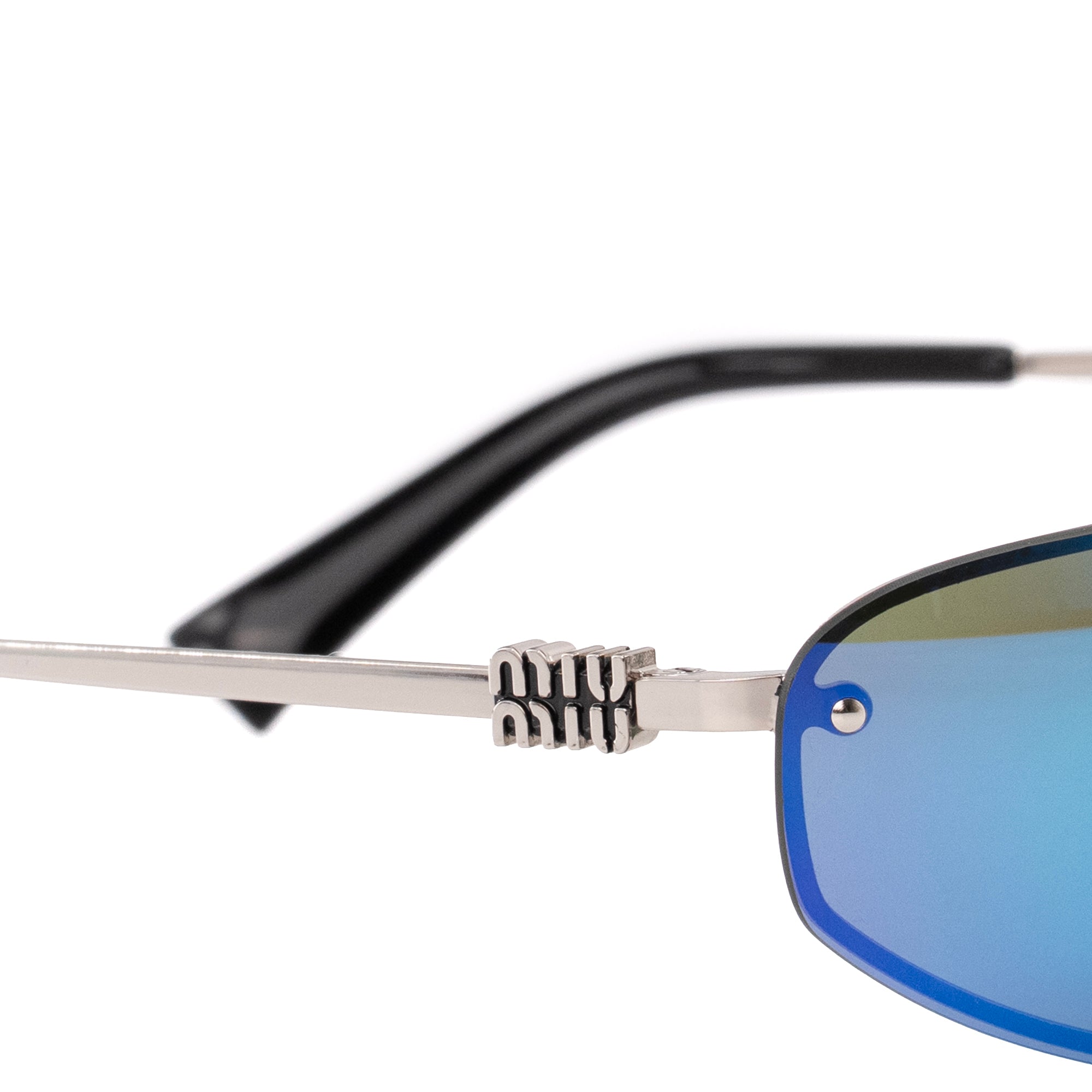 MIU MIU - Lunettes de soleil SMU A50 Miu Miu en métal argenté