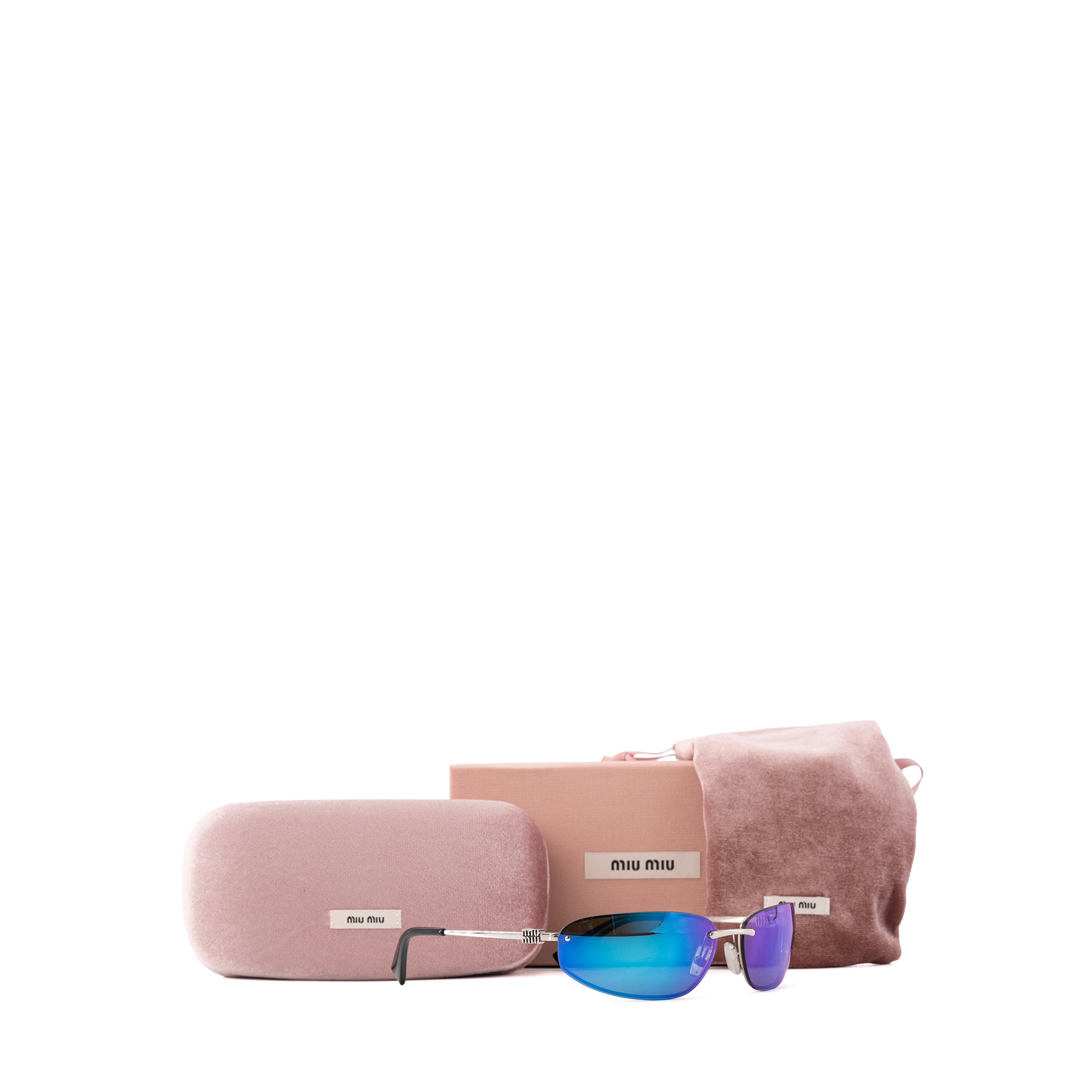 MIU MIU - Lunettes de soleil SMU A50 Miu Miu en métal argenté