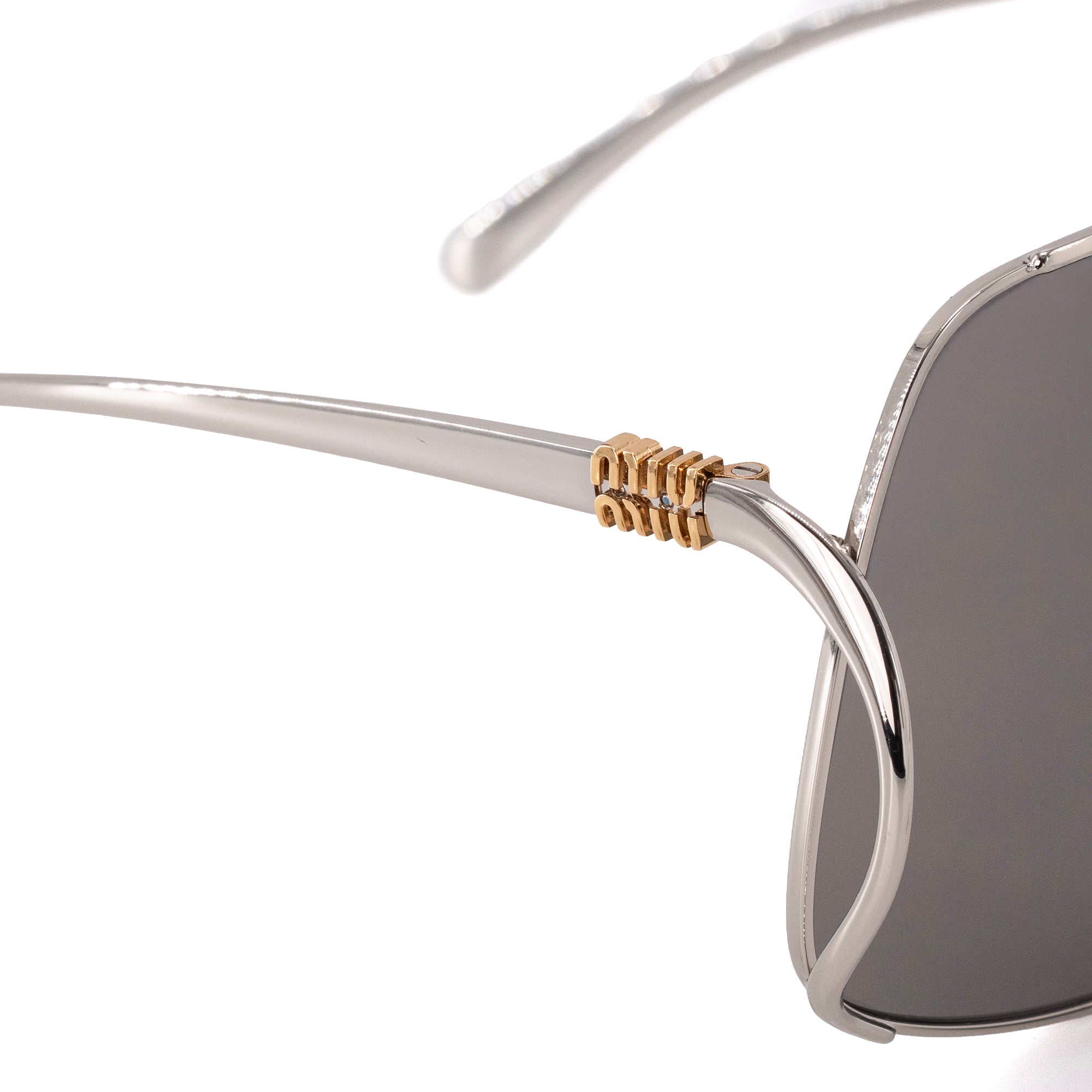 MIU MIU - Lunettes de soleil SMU A55 Miu Miu en métal argenté