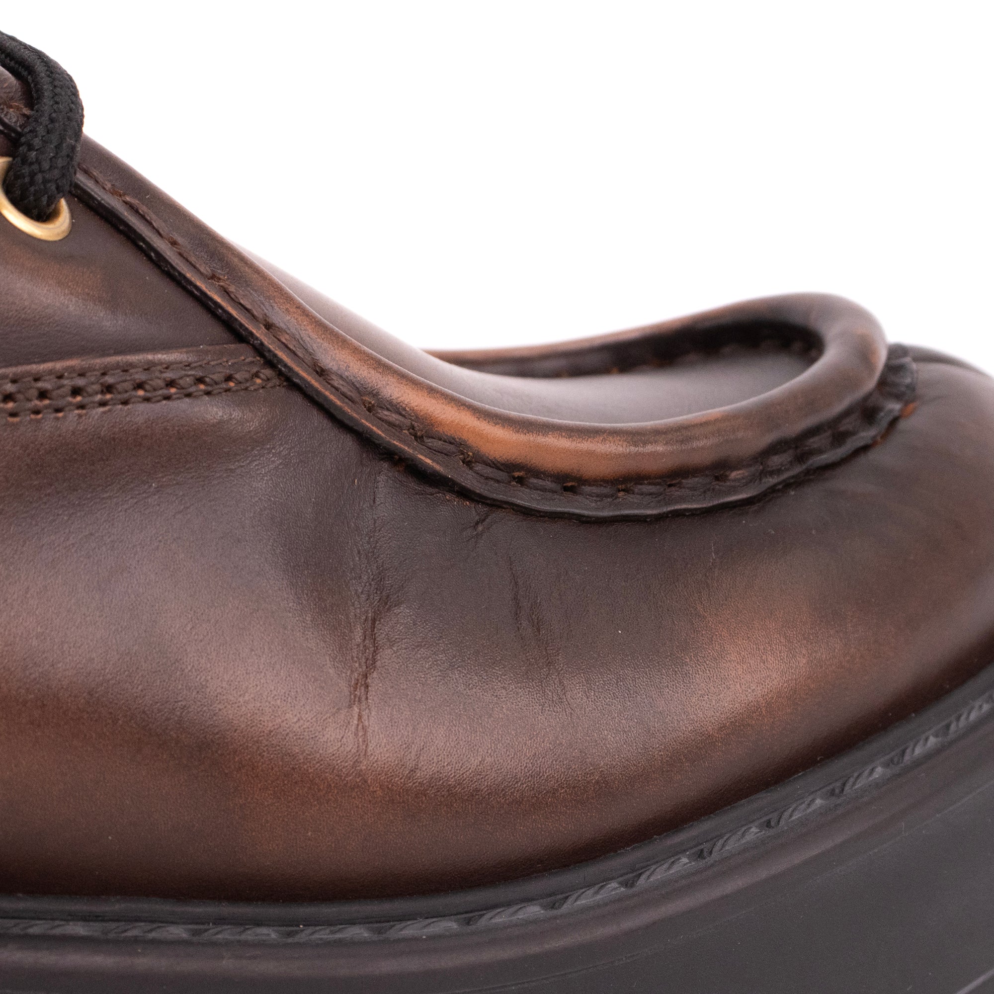 MIU MIU - Mocassins à lacets Miu Miu en cuir fumé marron (T37,5)