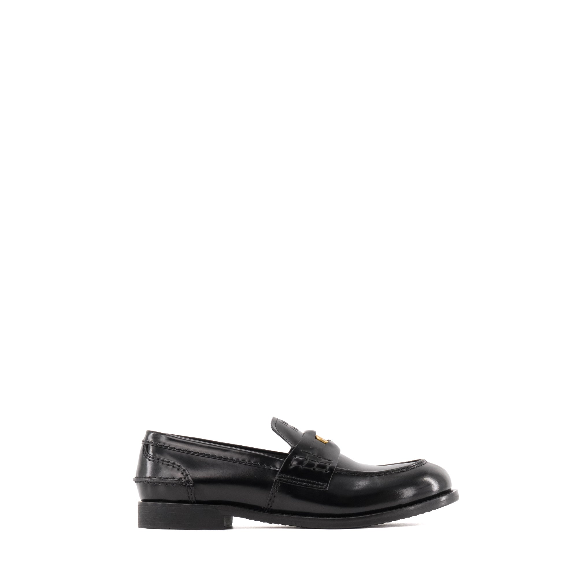 MIU MIU - Mocassins Miu Miu en cuir brossé noir (T37)