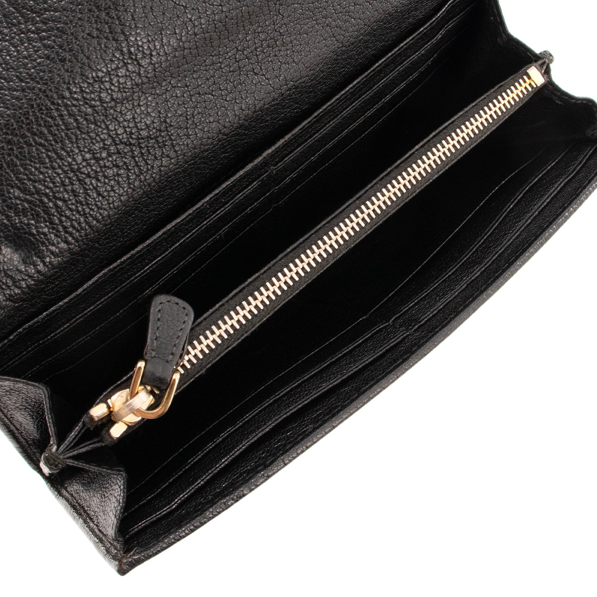 MIU MIU - Portefeuille Miu Miu en cuir grainé noir