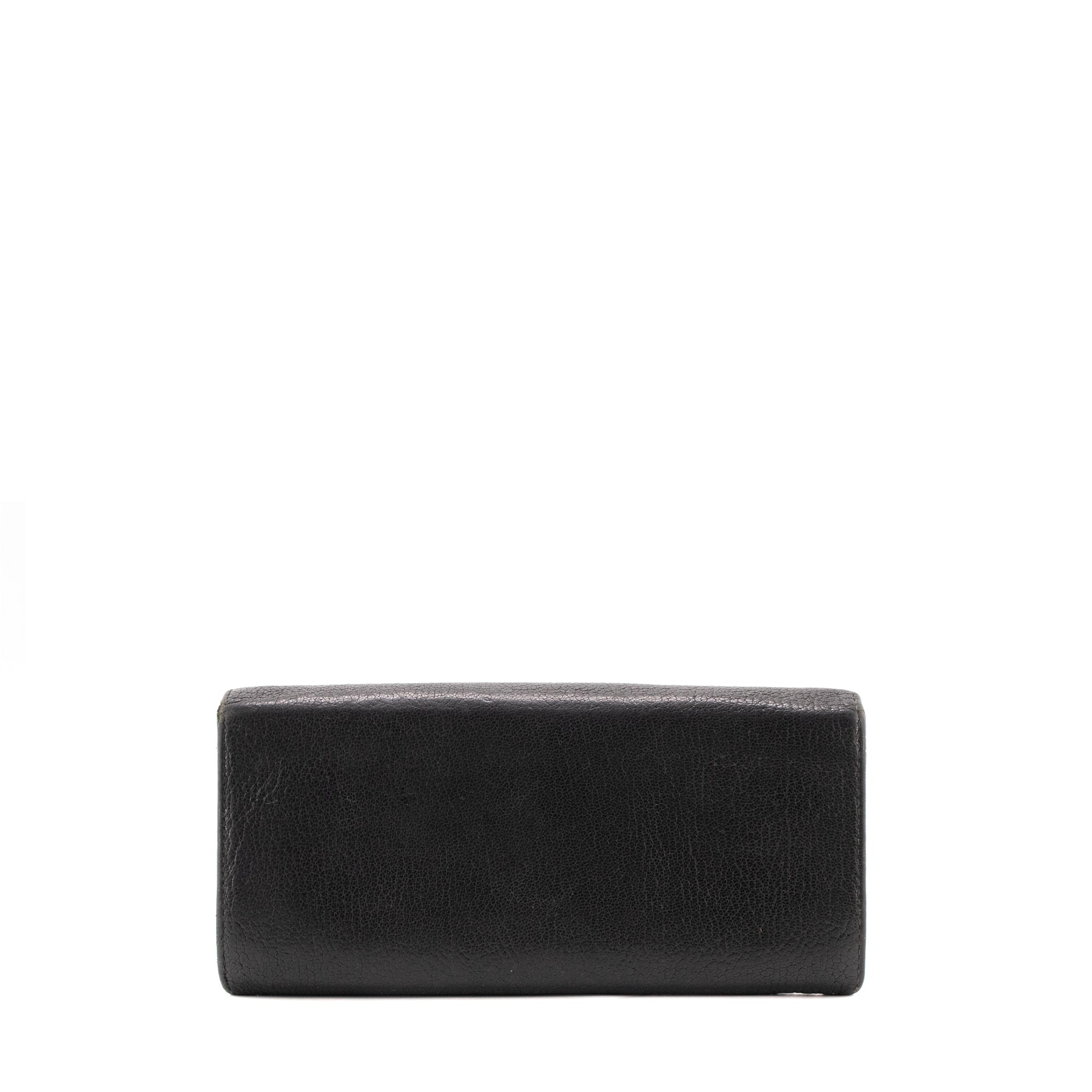 MIU MIU - Portefeuille Miu Miu en cuir grainé noir