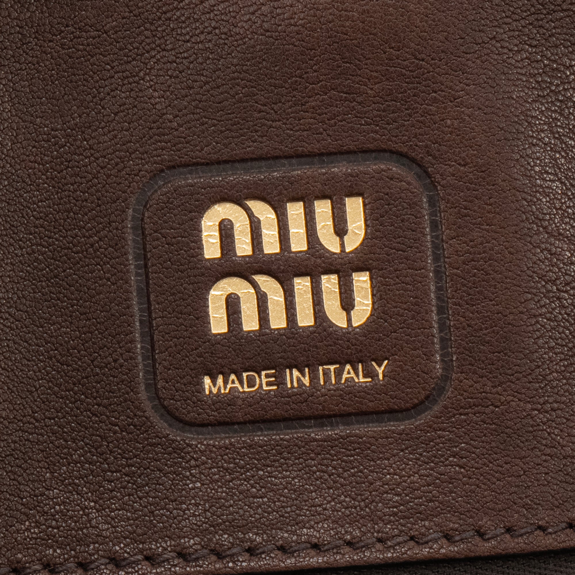 MIU MIU - Sac à main Aventure Miu MIu en cuir nappa marron