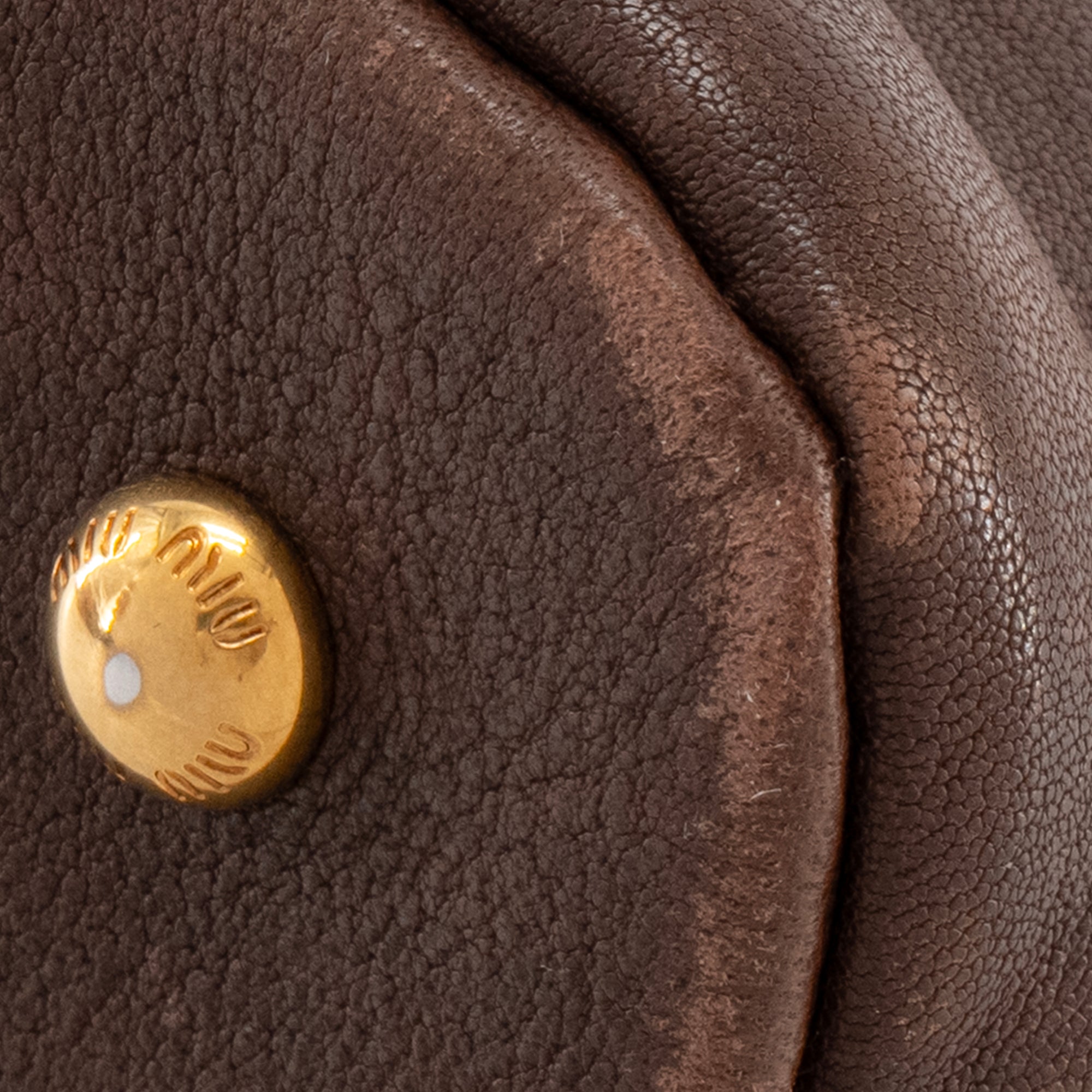 MIU MIU - Sac à main Aventure Miu MIu en cuir nappa marron