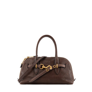 MIU MIU - Sac à main Aventure Miu MIu en cuir nappa marron
