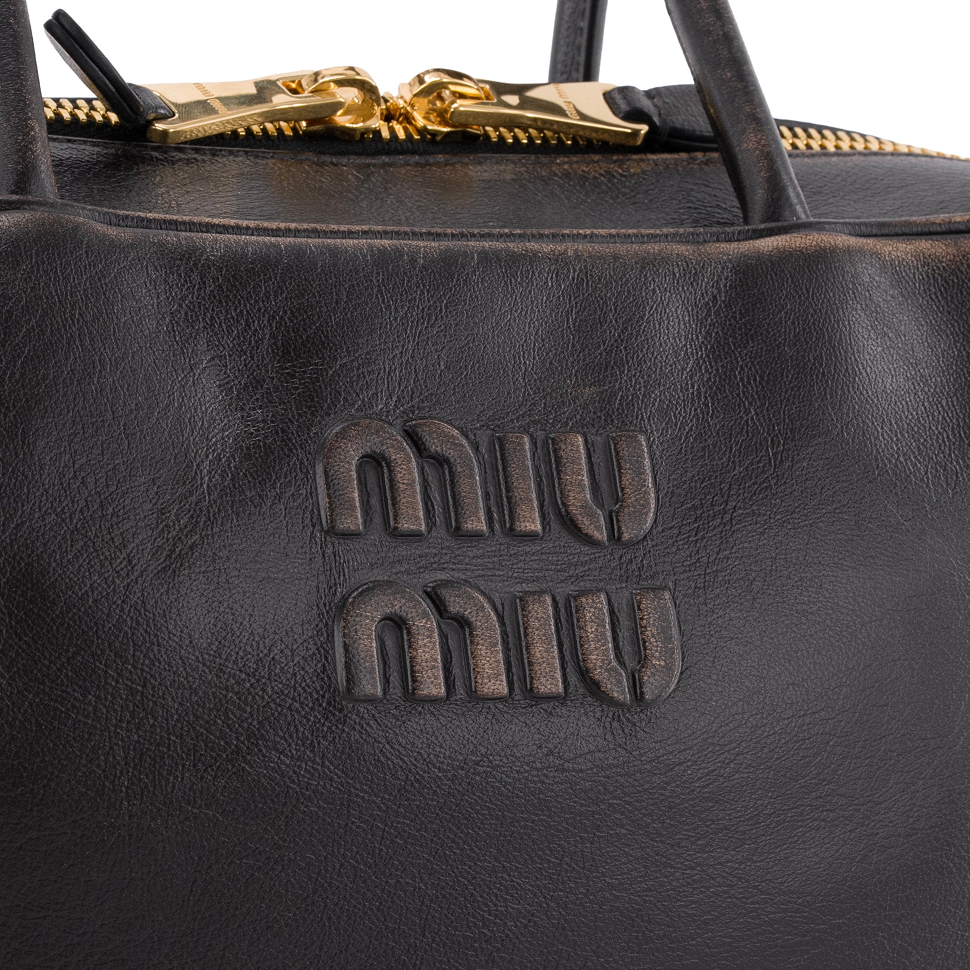 MIU MIU - Sac Beau MiuMiu en cuir nappa marron