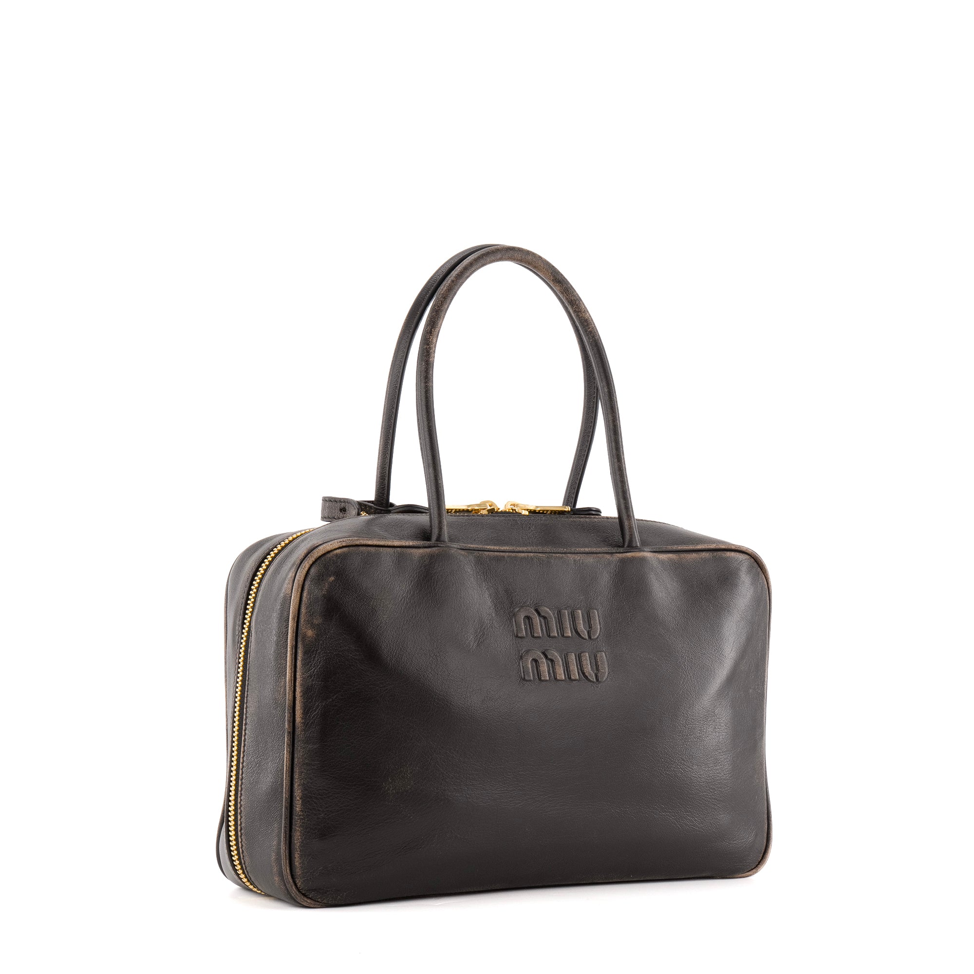 MIU MIU - Sac Beau MiuMiu en cuir nappa marron