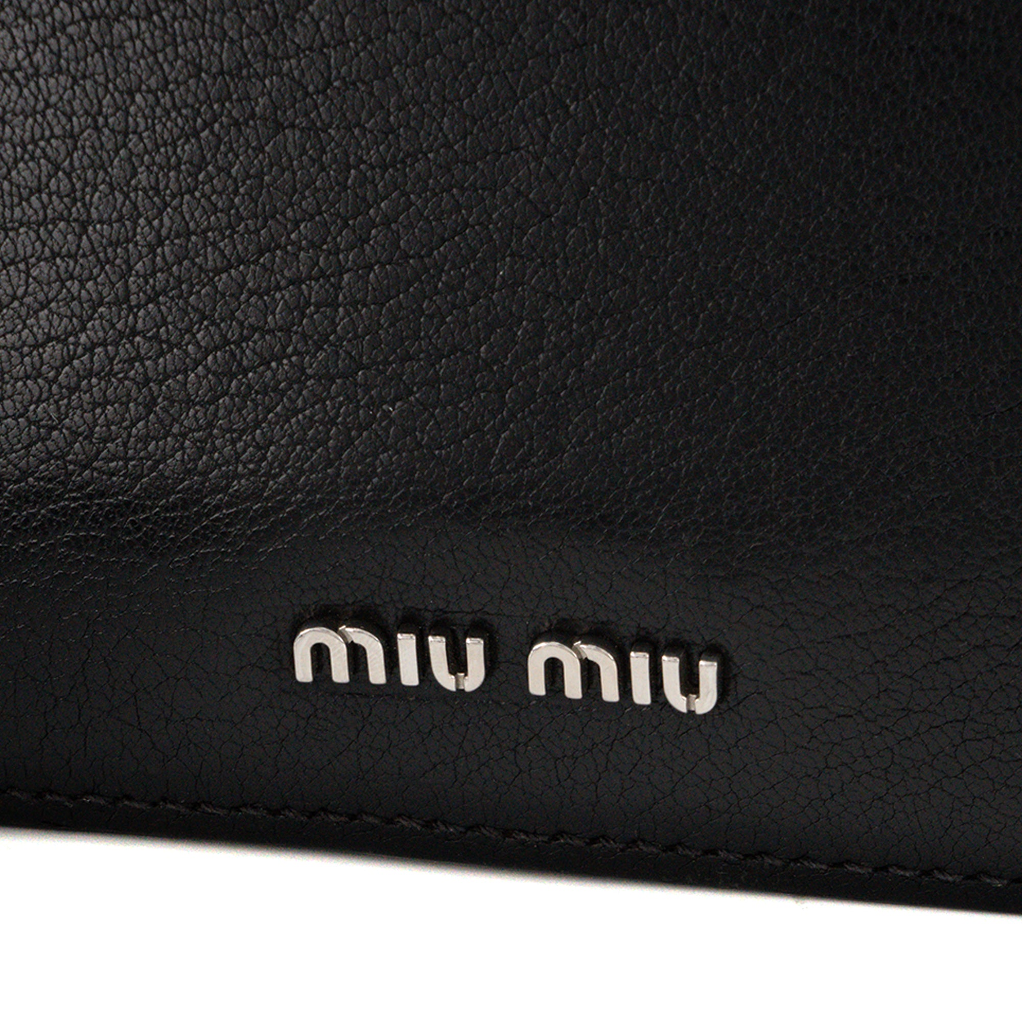 MIUMIU - Sac à bandoulière Madras Miu Miu en cuir grainé noir