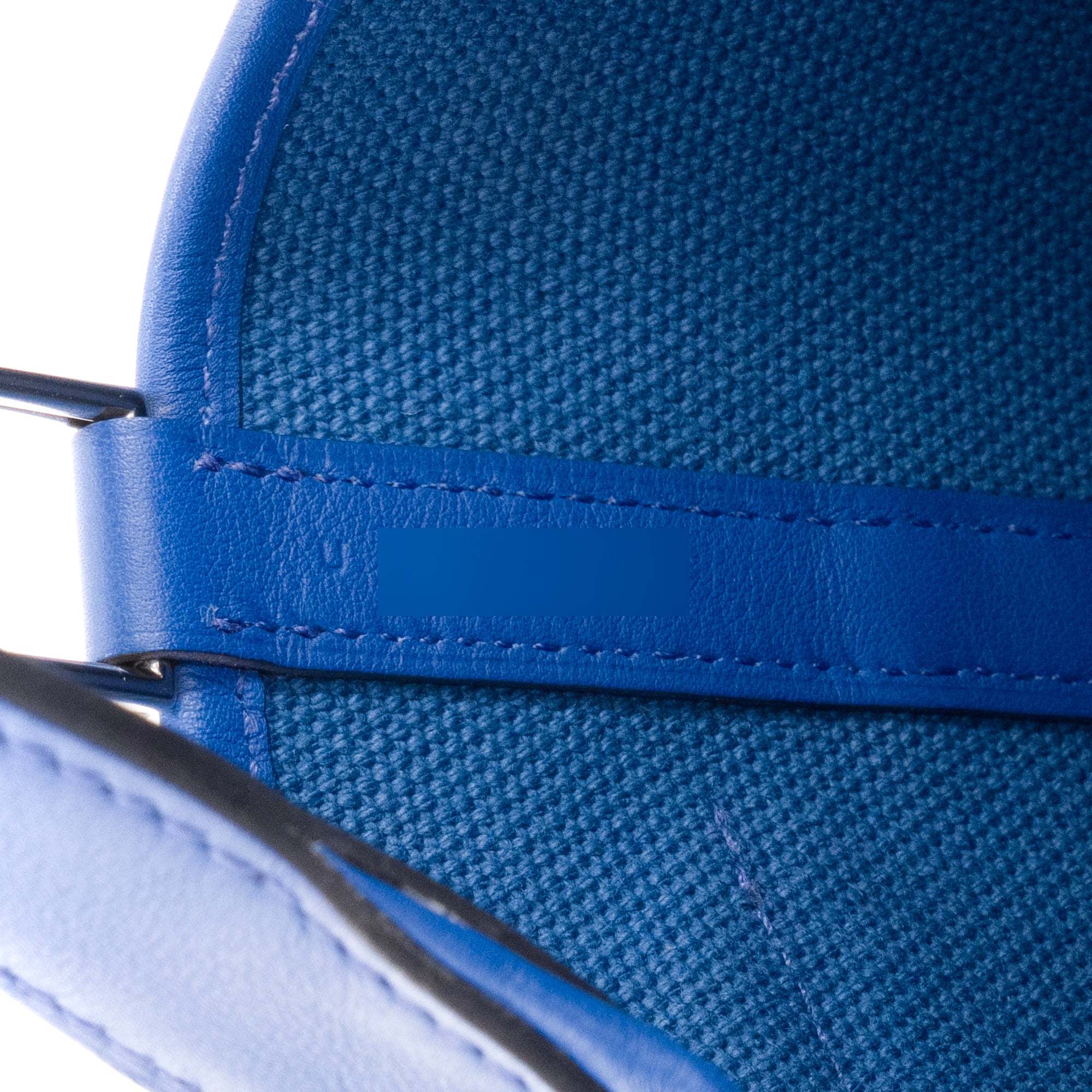 HERMÈS - Sac à main Picotin Cargo 18 Hermès en toile et cuir bleu