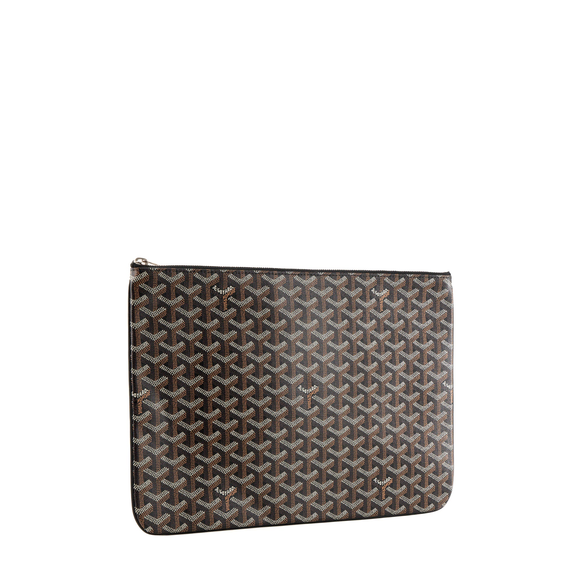 GOYARD - Pochette Sénat MGM Goyard monogrammée en toile enduite goyardine noire