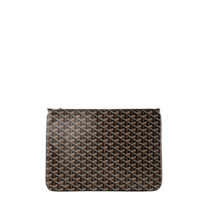 GOYARD - Pochette Sénat MGM Goyard monogrammée en toile enduite goyardine noire