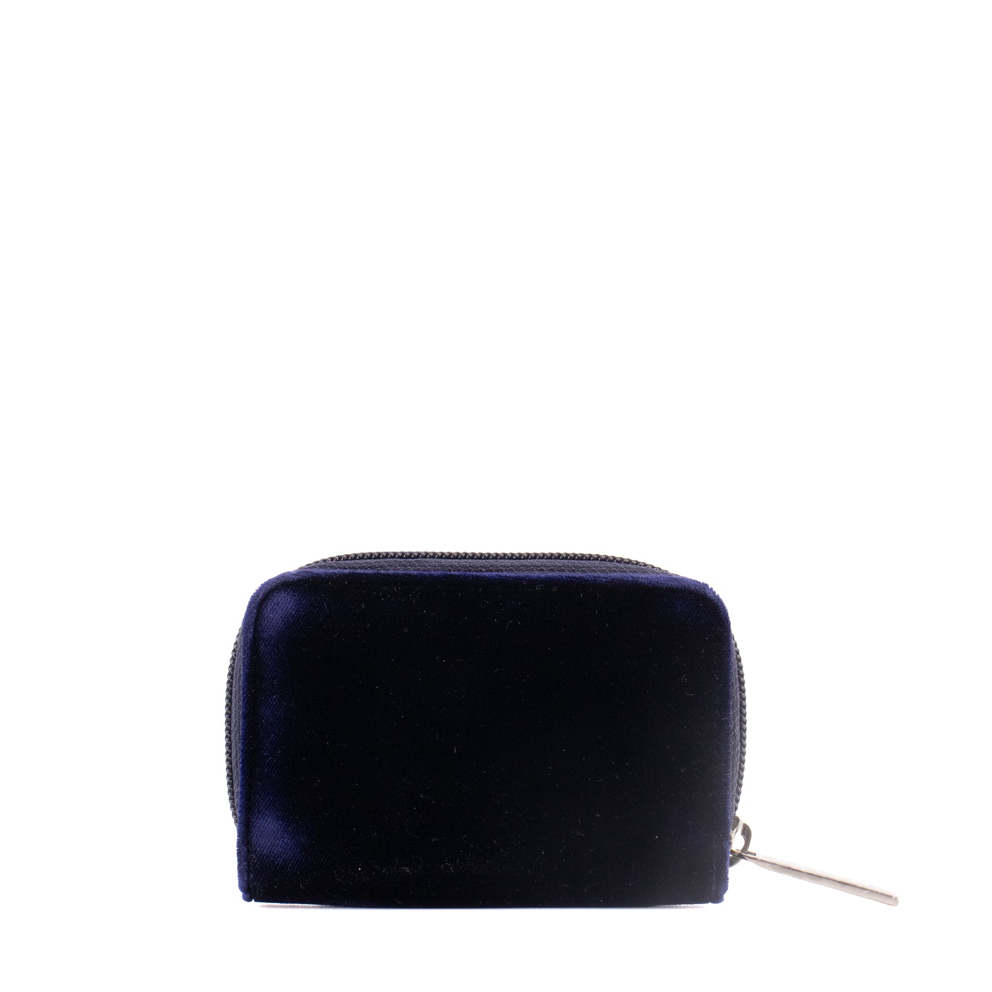CHANEL - Porte-monnaie Chanel en velours bleu marine
