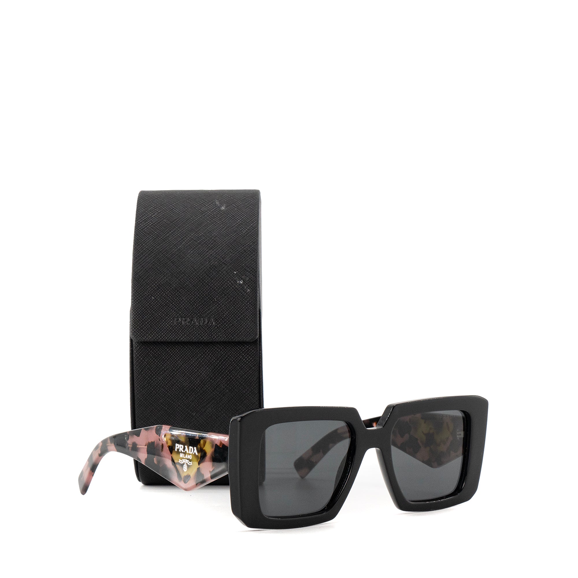 PRADA - Lunettes de soleil Prada écaille de tortue rose et noir