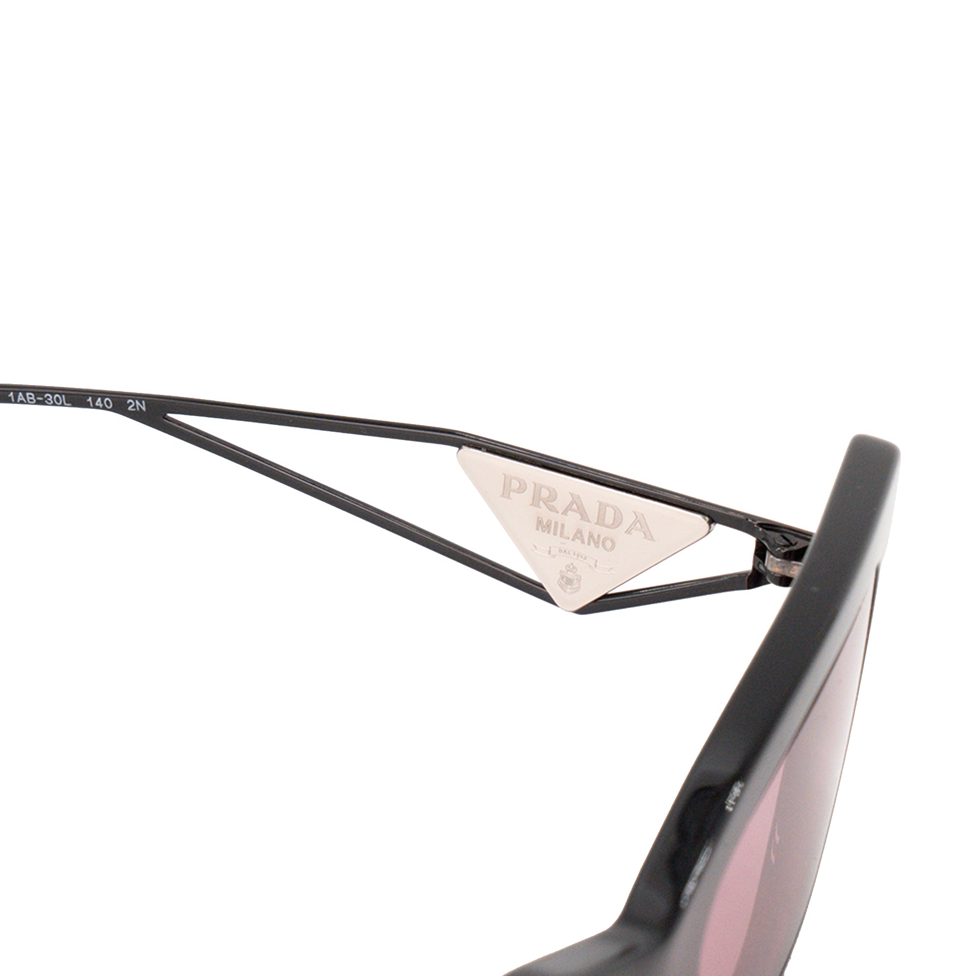 PRADA - Black and Pink Acetate and Metal Prada Logo Sunglasses