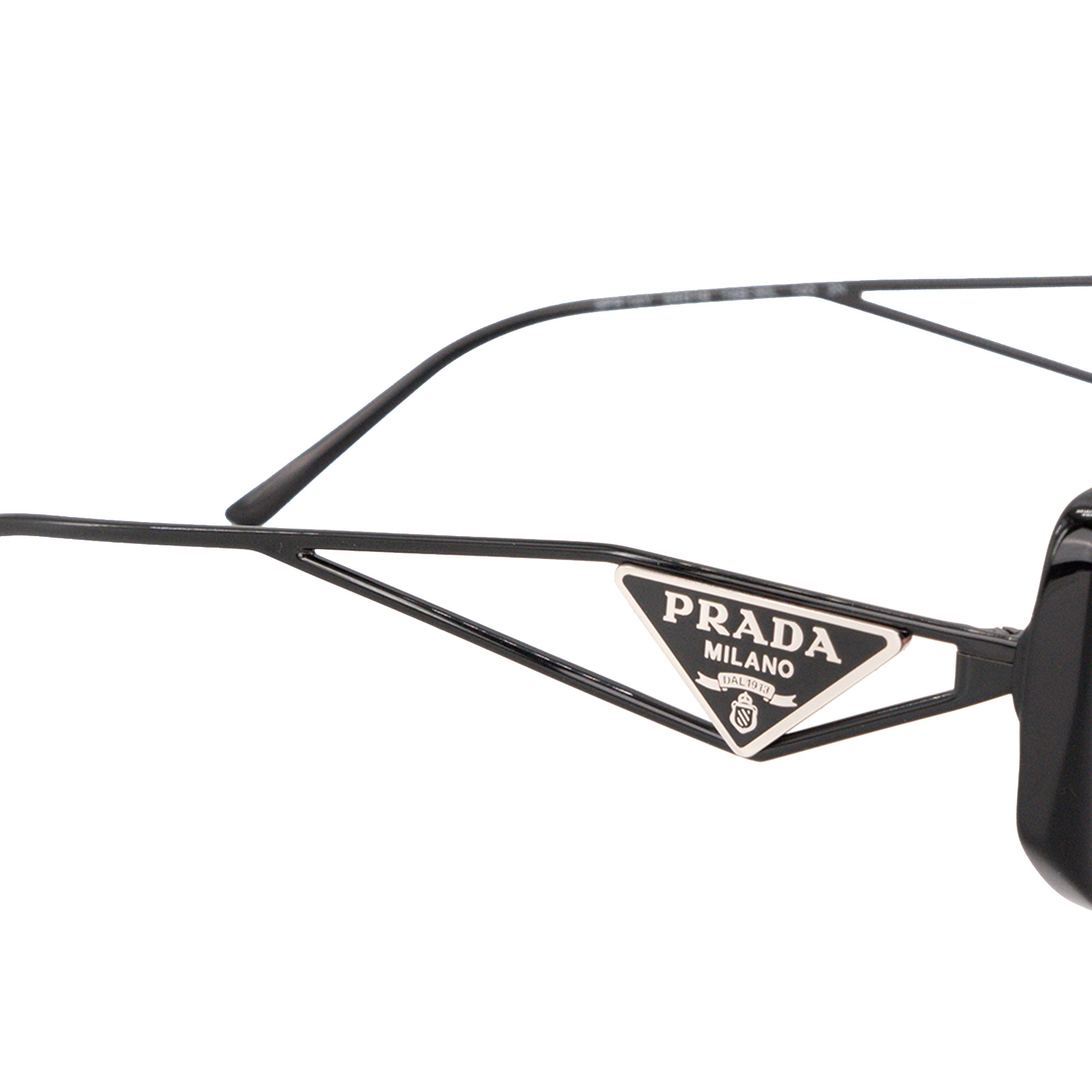 PRADA - Black and Pink Acetate and Metal Prada Logo Sunglasses
