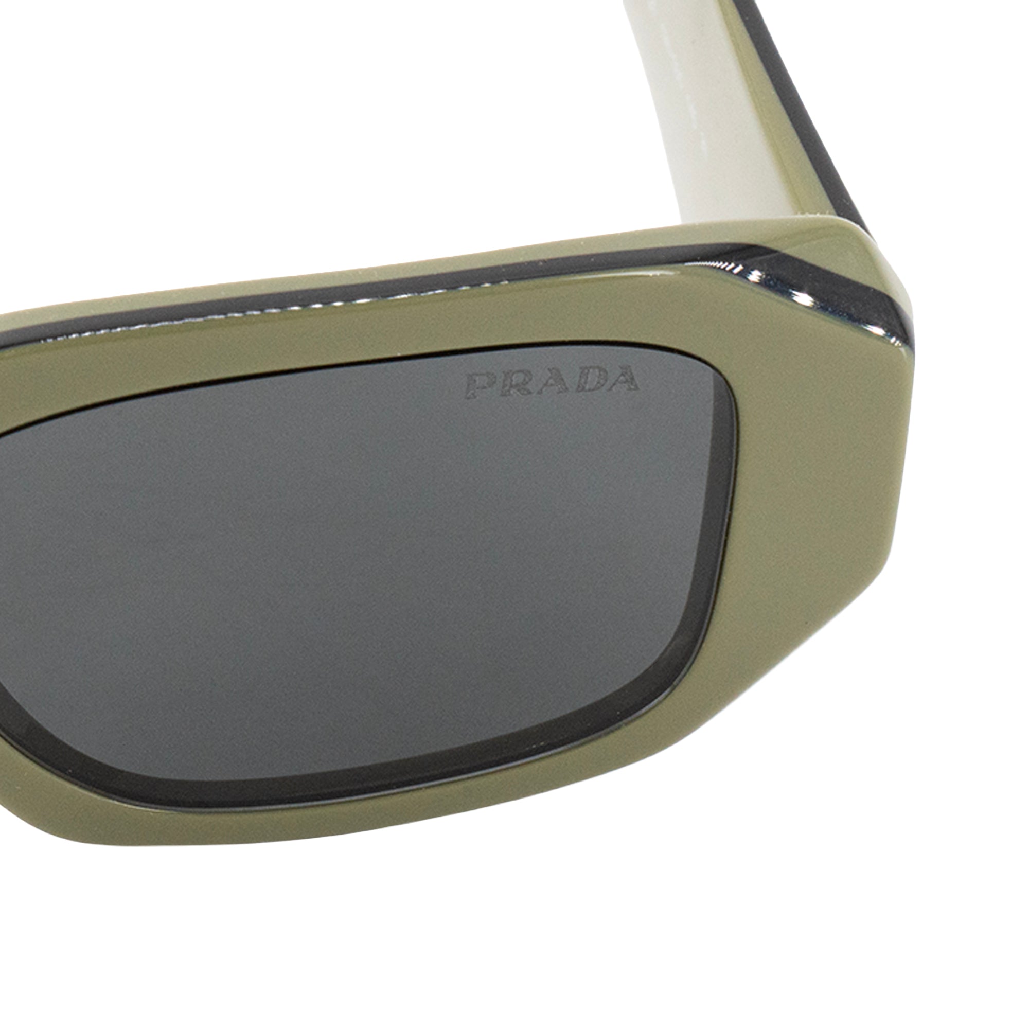PRADA - Lunettes de soleil Prada en acétate kaki