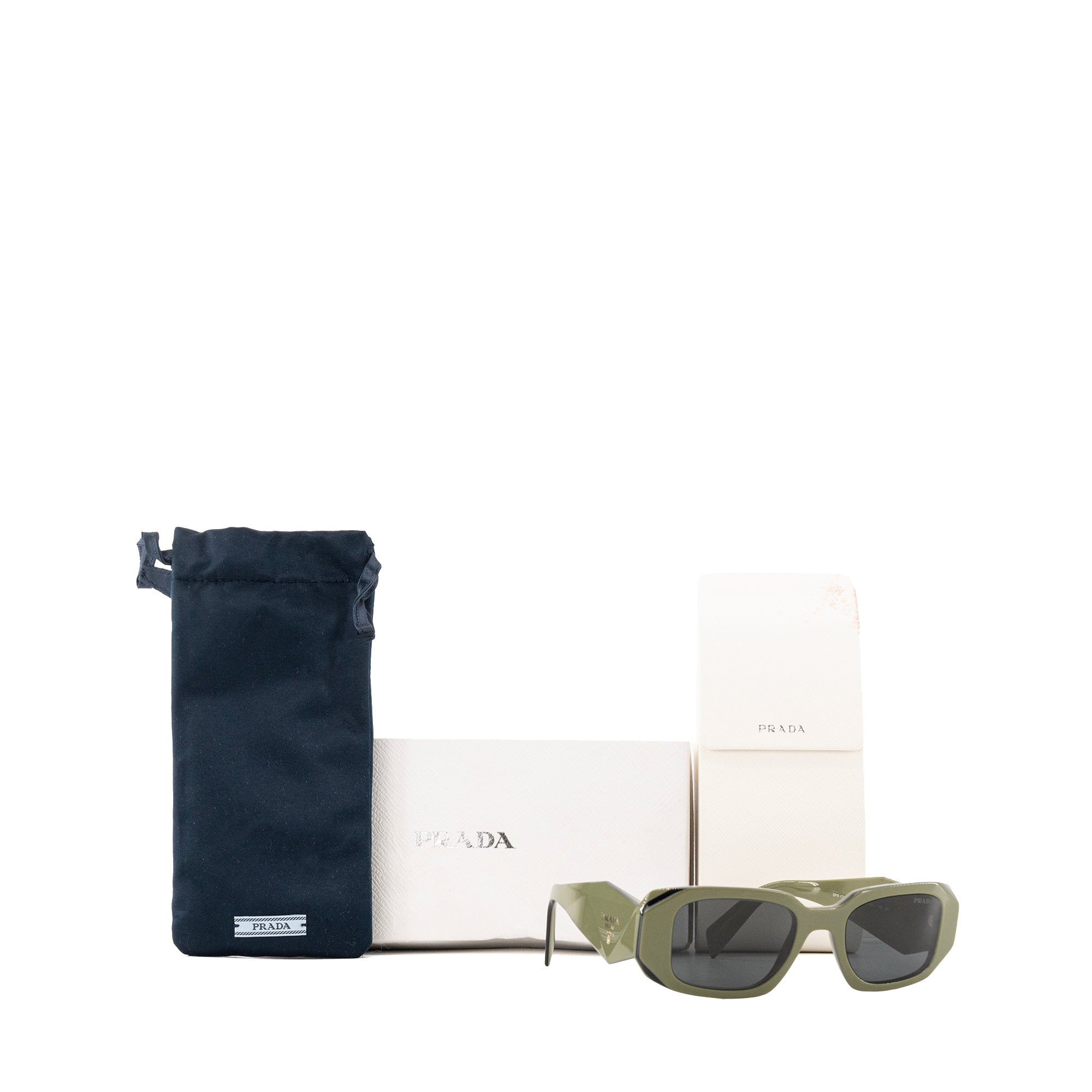 PRADA - Lunettes de soleil Prada en acétate kaki