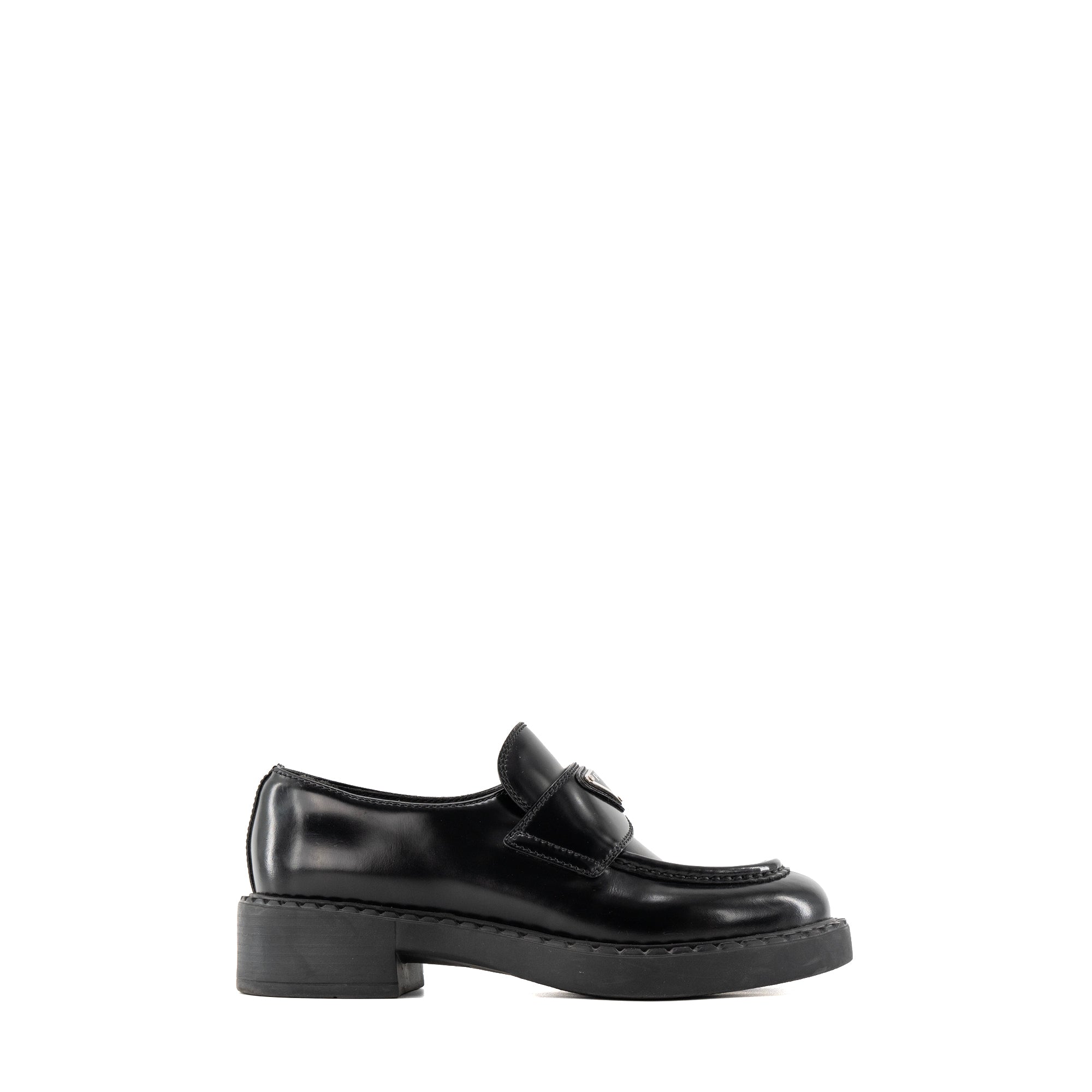 PRADA - Mocassins Chocolate Prada en cuir brossé noir (T35,5)