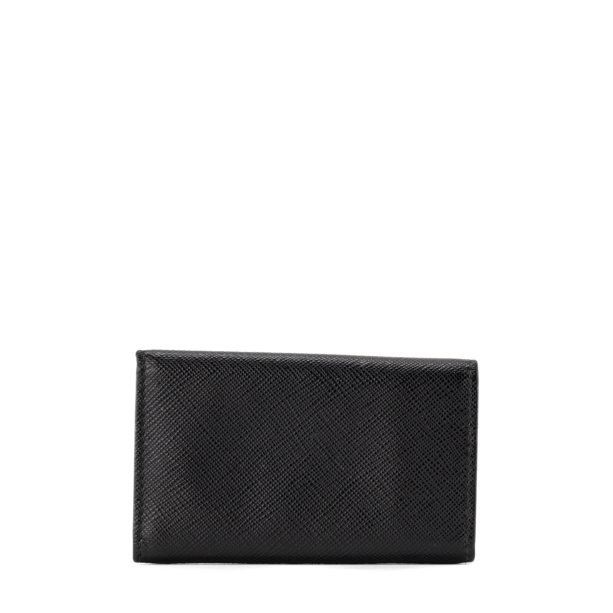 PRADA - Pochette clés Prada en cuir grainé noir