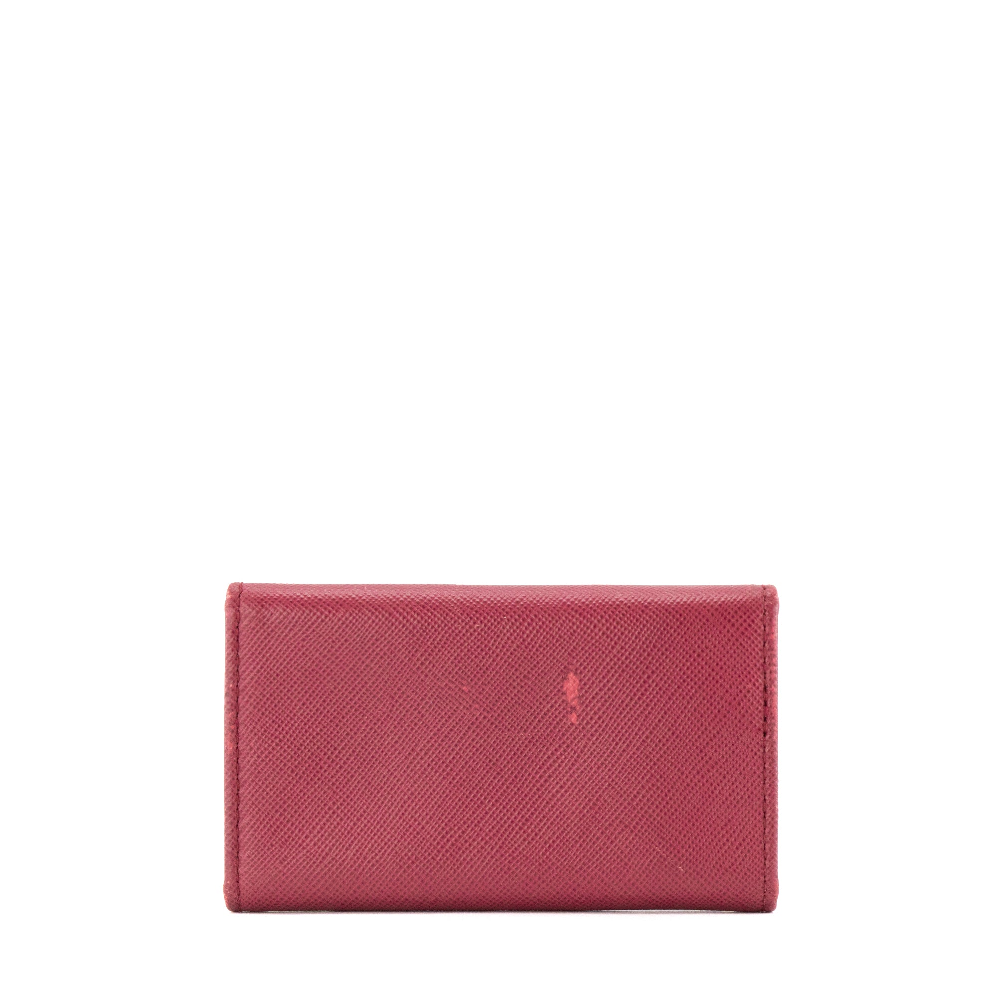 PRADA - Pochette clés Prada en cuir grainé rose
