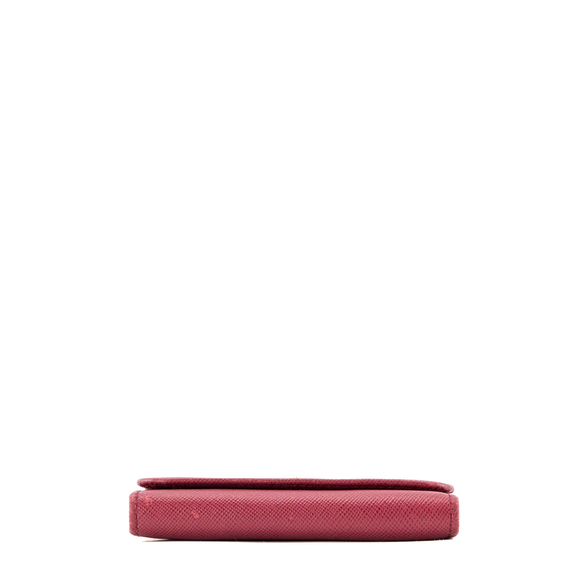 PRADA - Pochette clés Prada en cuir grainé rose