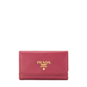 PRADA - Pochette clés Prada en cuir grainé rose